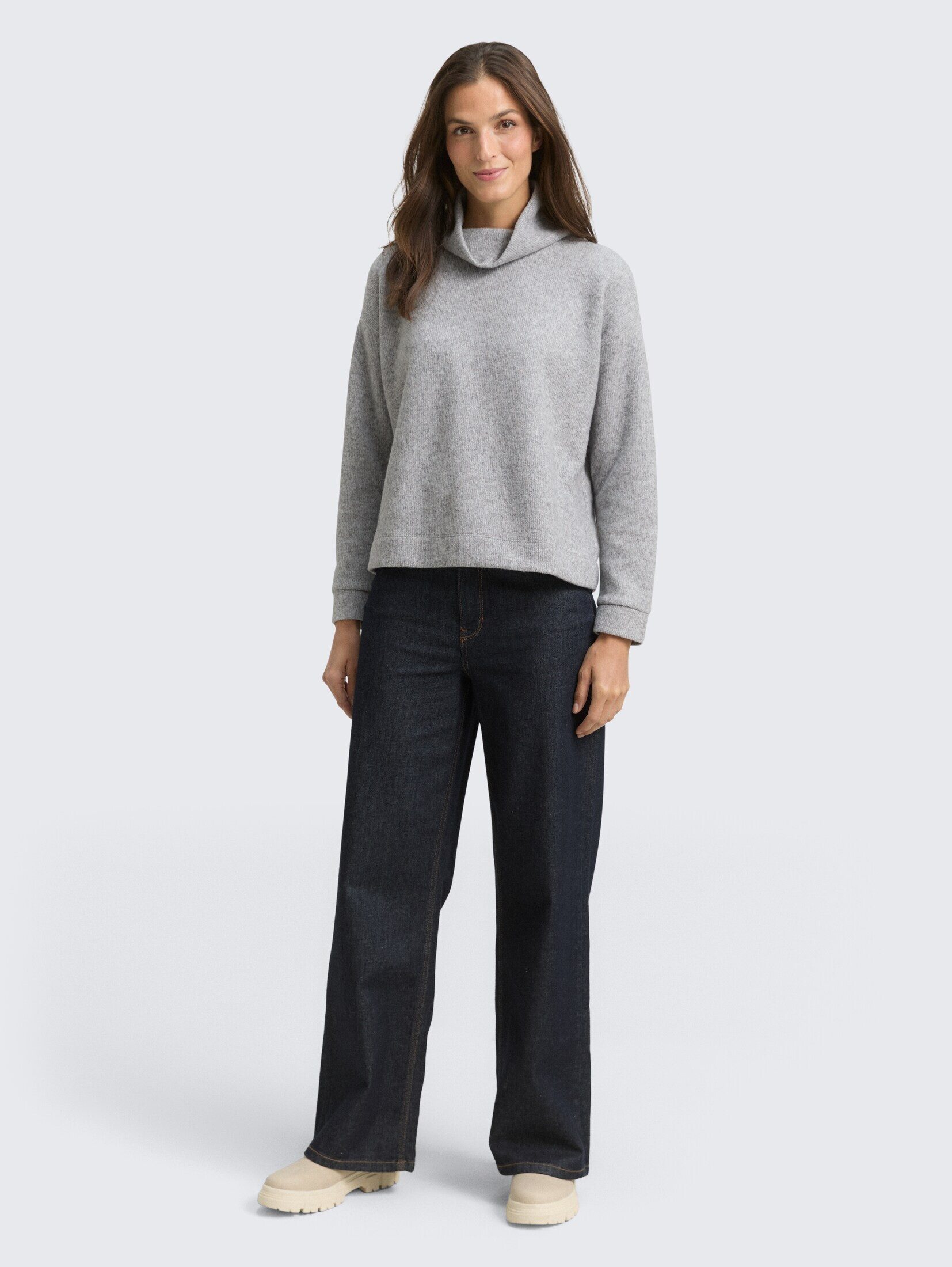 TOM TAILOR Sweatshirt Strick & Sweatshirts Loose Fit Sweatshirt mit Rollkragen