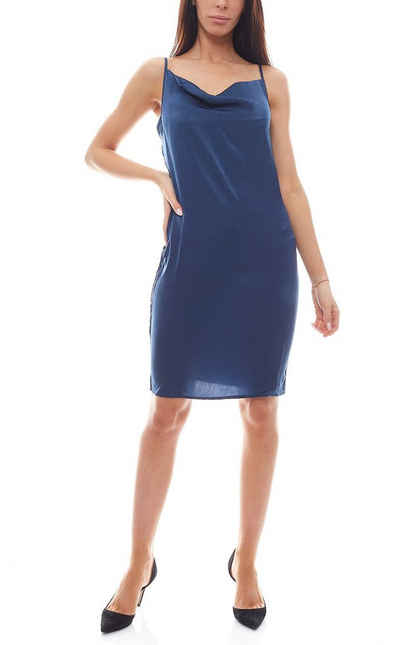 NA-KD Partykleid »NA-KD Fashion Damen Party-Kleid elegantes Mini-Kleid mit Wasserfall-Ausschnitt Cocktail-Kleid Navy«