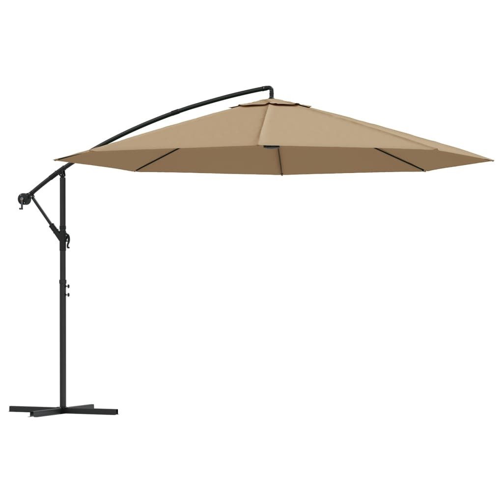 vidaXL Ampelschirm, Sonnenschirm mit Alu-Mast 350 cm Taupe