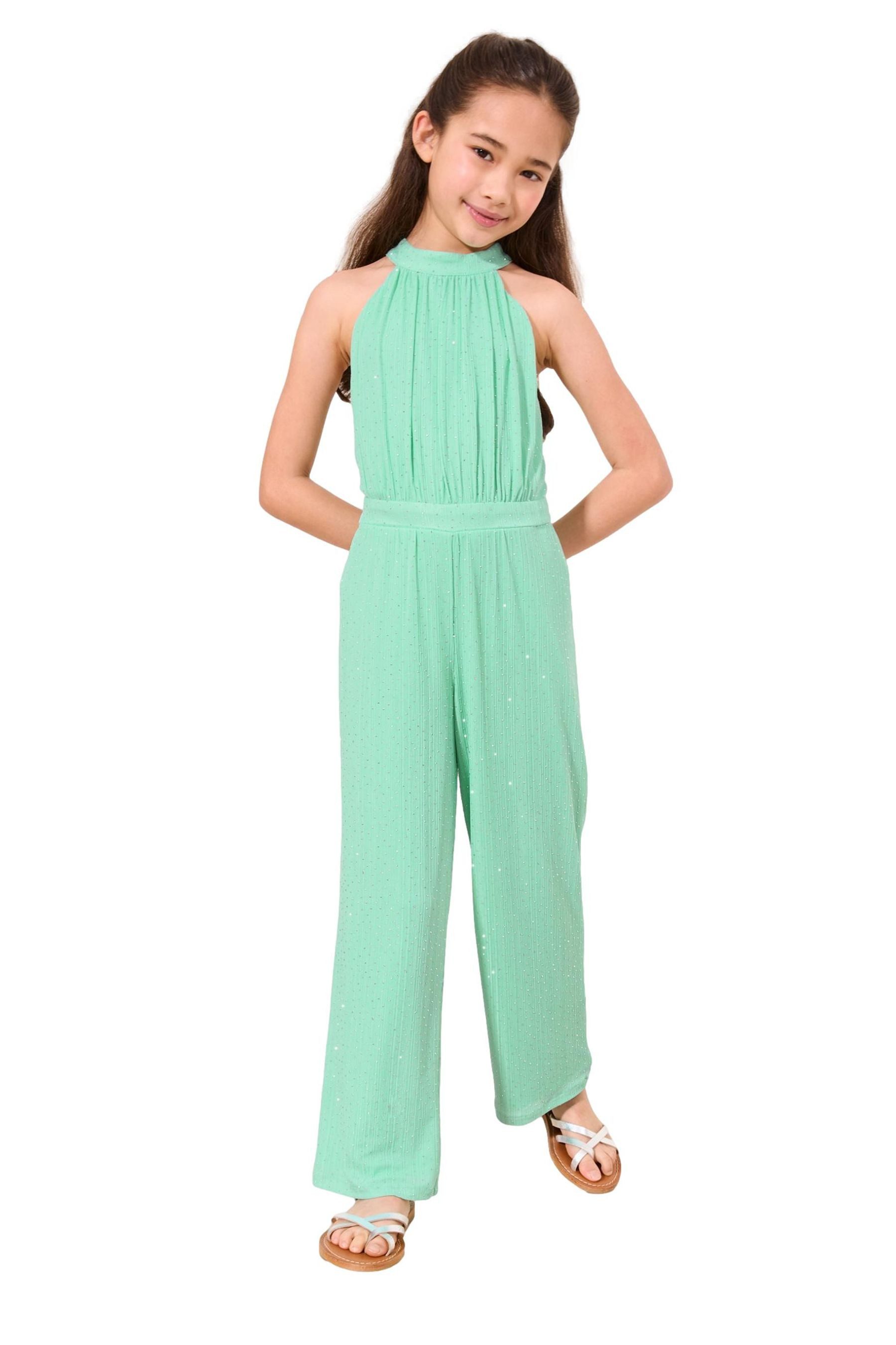 LIPSY Jumpsuit Lipsy Glitzernder Neckholder-Jumpsuit (1-tlg)