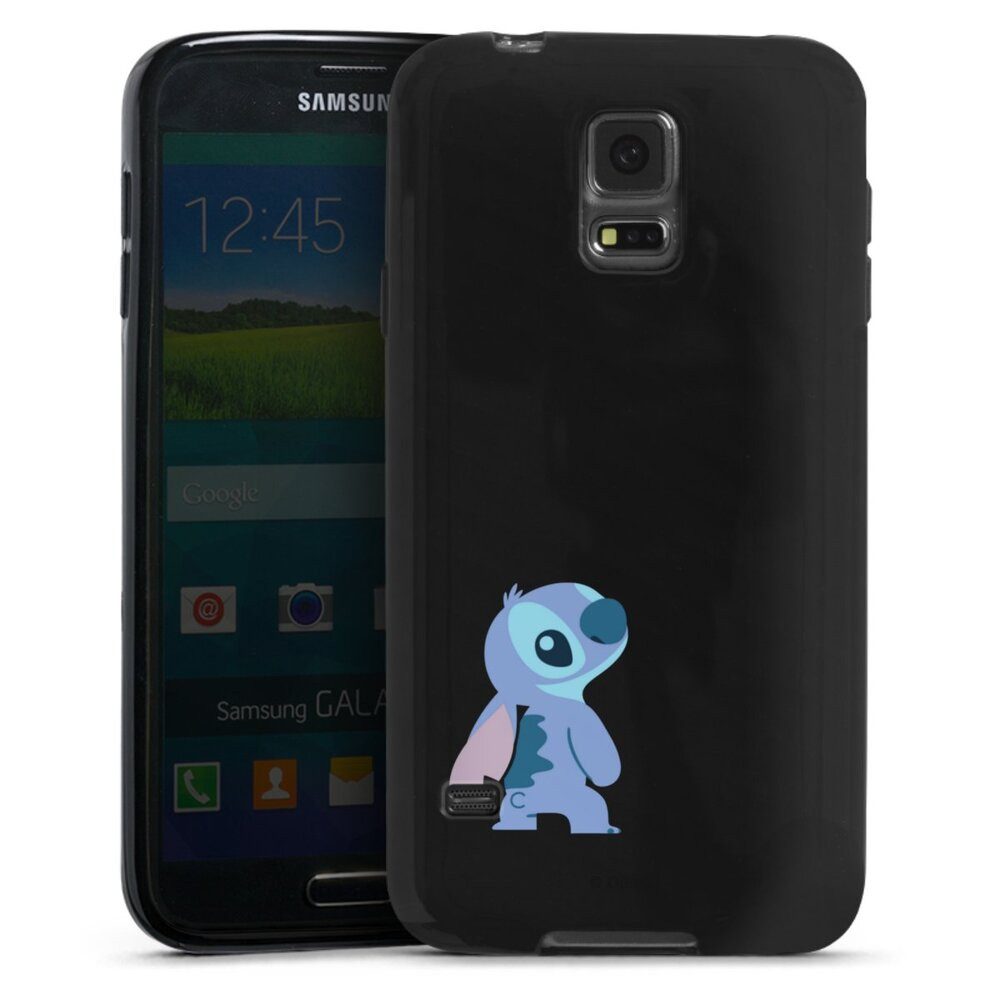 DeinDesign Handyhülle Lilo & Stitch Fanartikel Disney Stitch Smiling, Samsung Galaxy S5 Silikon Hülle Bumper Case Handy Schutzhülle