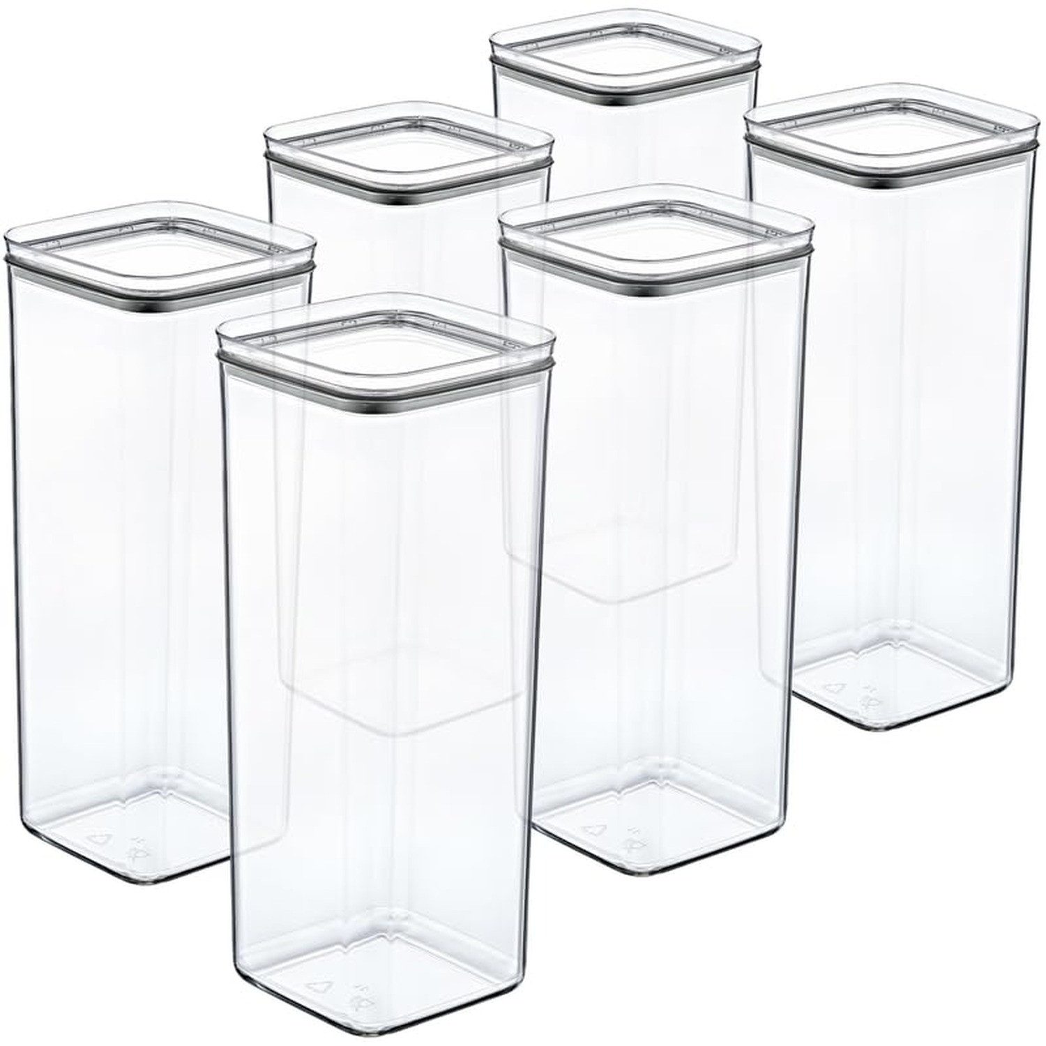 Centi Vorratsdose Vorratsdosen Set luftdicht stapelbar transparent, Kunststoff, (6er-Set)