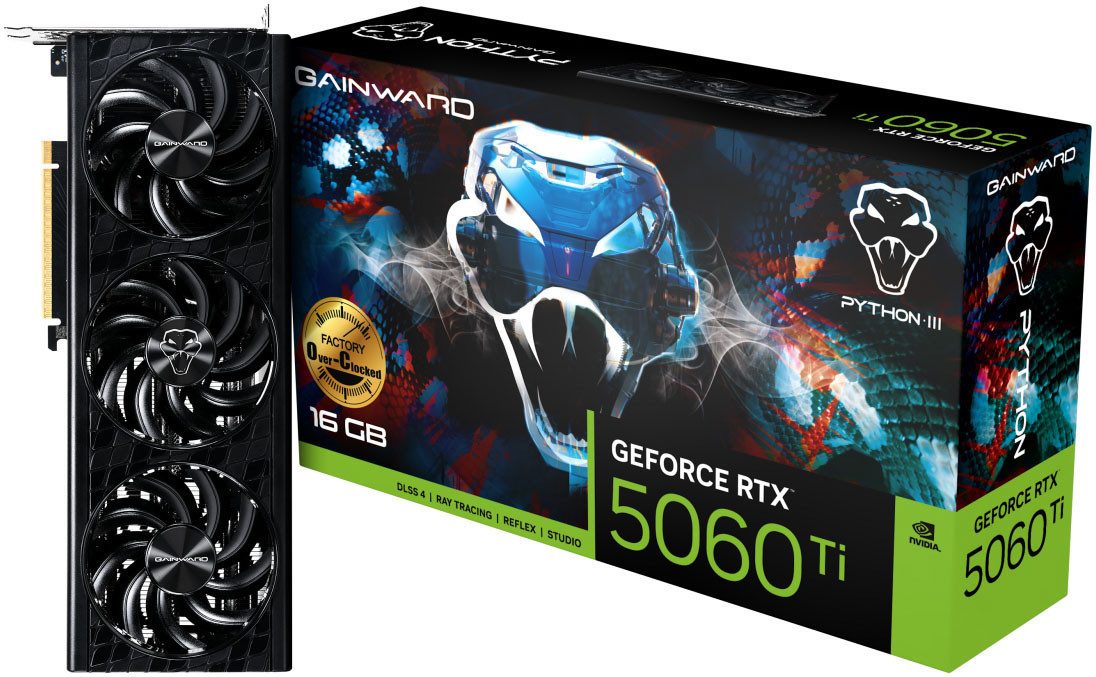 Gainward GeForce RTX 5060 Ti Python III OC 16GB Grafikkarte (16 GB, GDDR7)