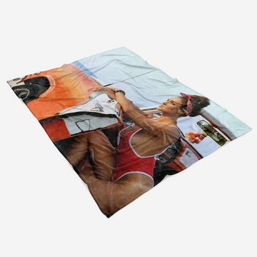 Sinus Art Handtücher Handtuch Strandhandtuch Saunatuch Kuscheldecke mit Fotomotiv Schöne Frau Bikini, Baumwolle-Polyester-Mix (1-St), Handtuch