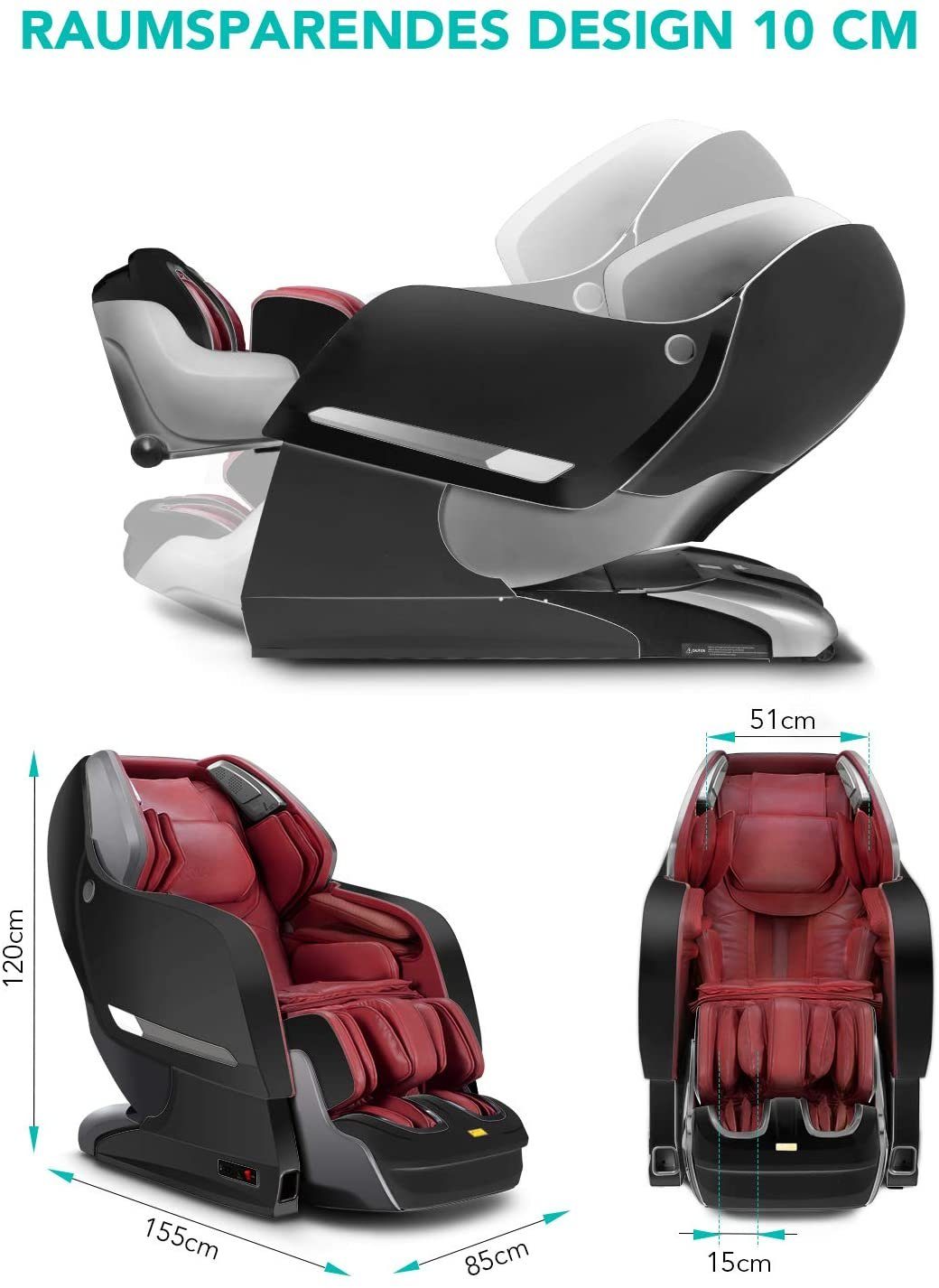 Premium mit Massagesessel, Lonisator, Aufbauservice Anion-Abgabe 3D NAIPO Massagestuhl Ohne