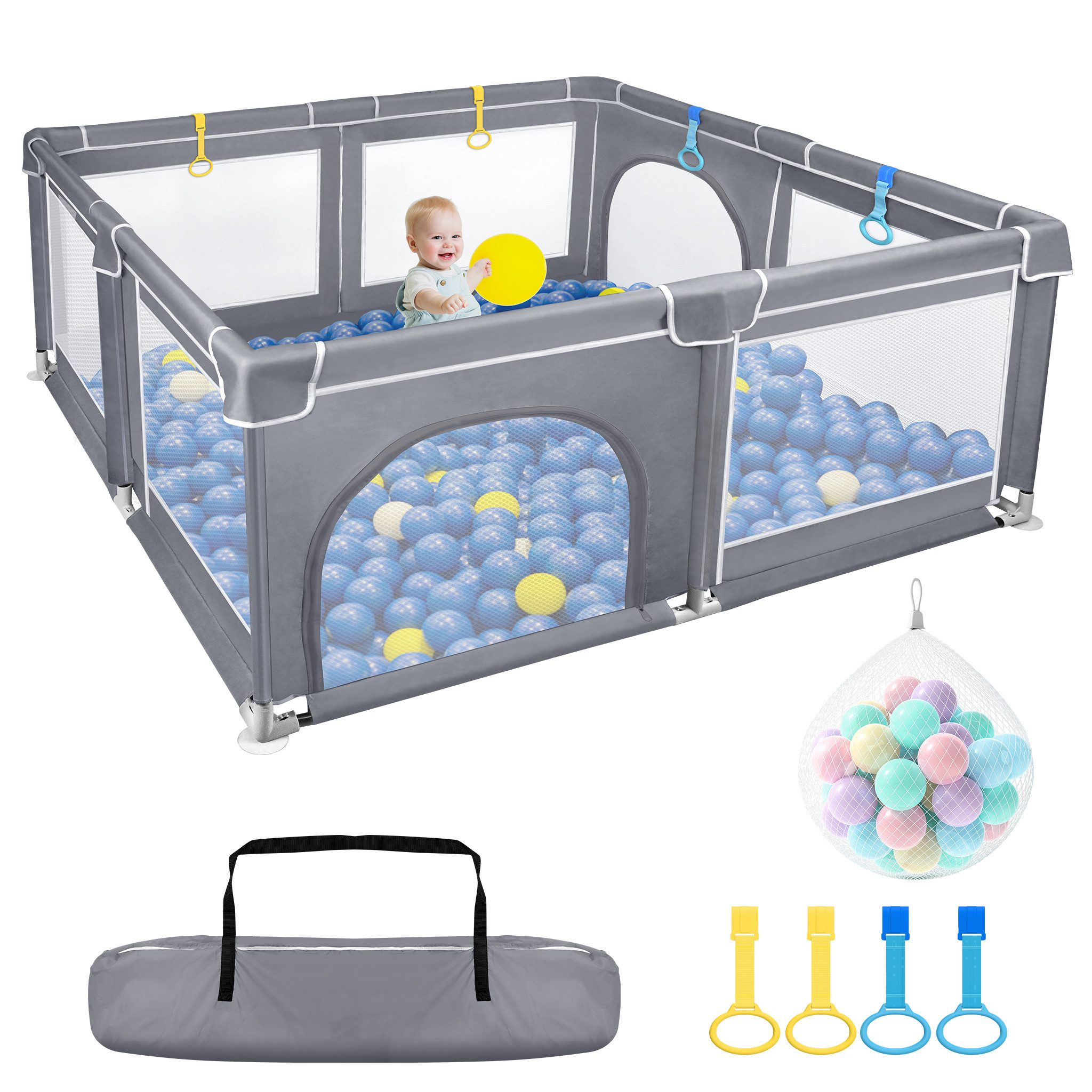 FIVMEN Laufstall Laufgitter Baby Absperrgitter Aktivitätszentrum Mit Bunten günstig online kaufen