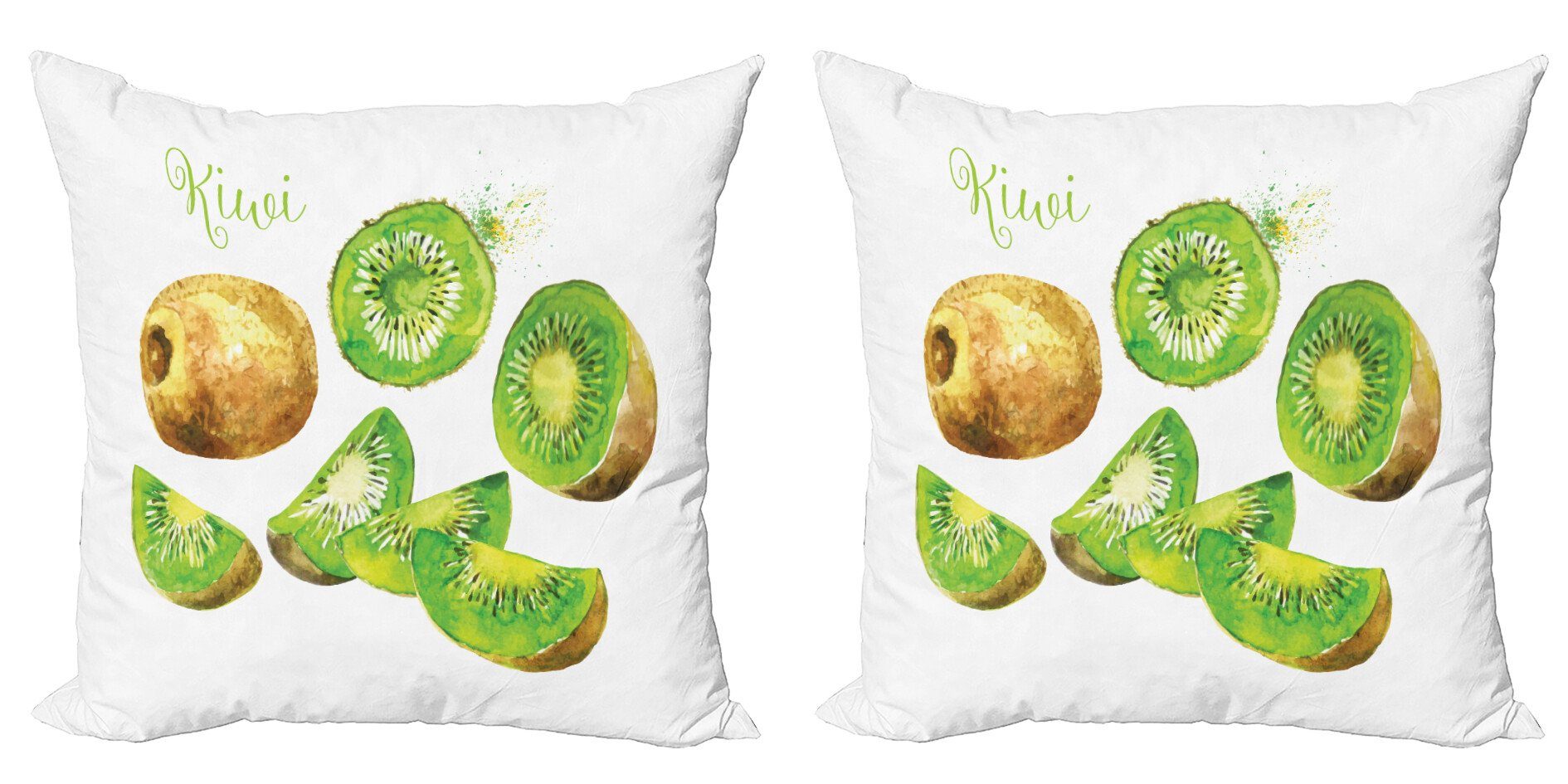 Kissenbezüge Obst Abakuhaus Accent Vegan Digitaldruck, Stück), Exotische (2 Muster Modern Doppelseitiger Kiwi