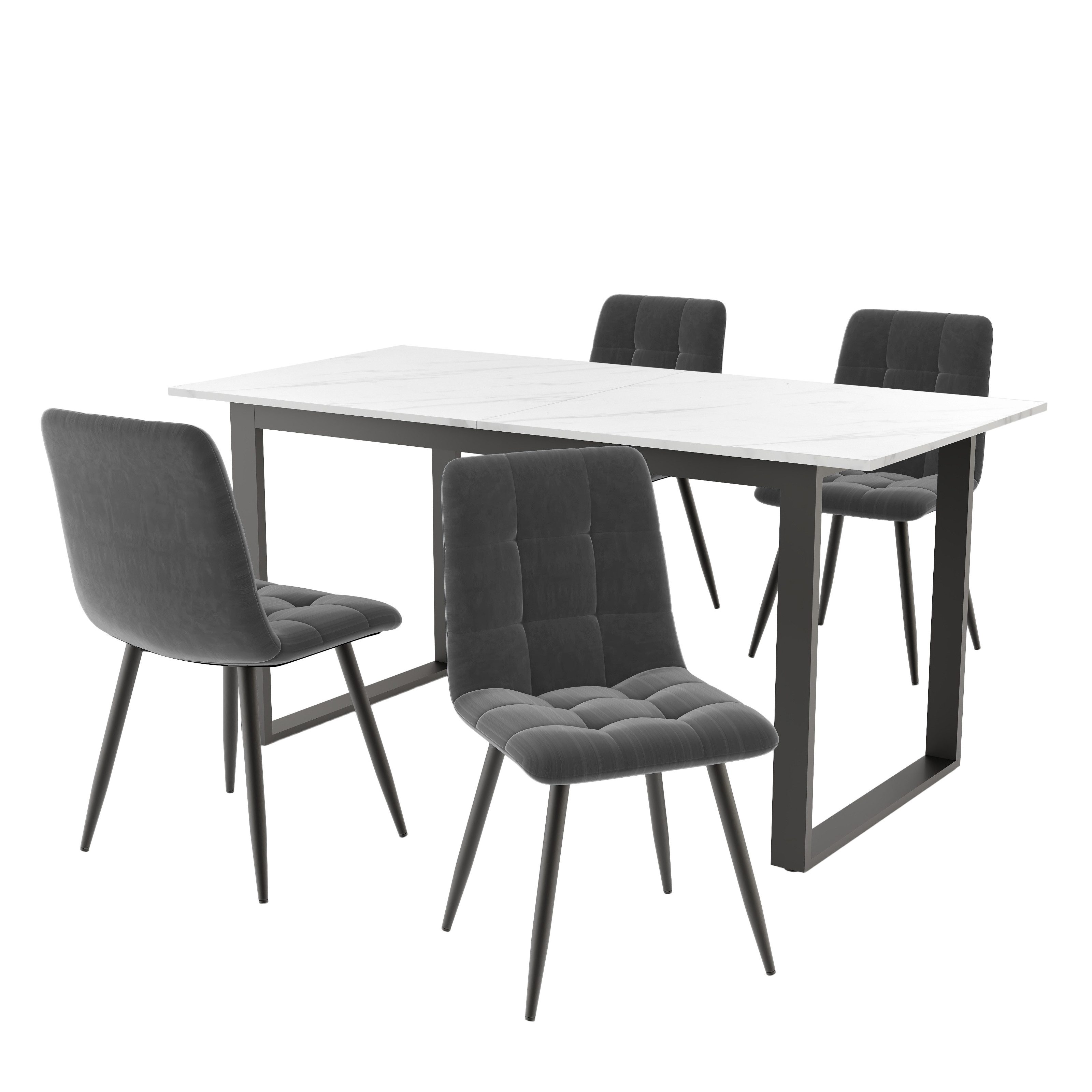OKWISH Esstisch Essgruppe,Esstisch mit Stühlen Set, günstig online kaufen