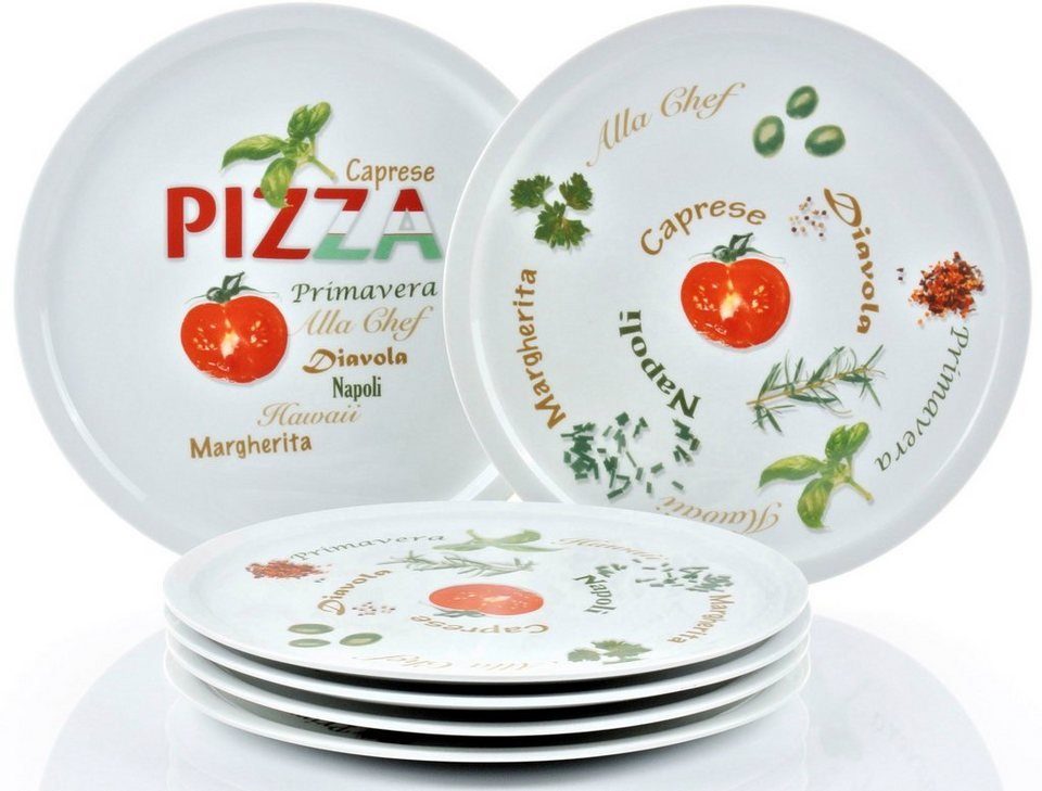 Emilja Pizzateller Pizzateller Porzellan 30cm Alla Chef - 6 Stück | Kuchenteller