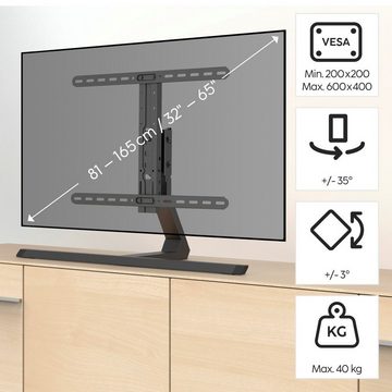 Hama TV Standfuß, schwenkbar, neigbar, höhenverstellbar, 165 cm, 65 Zoll TV-Standfuß, (bis 65 Zoll, TV Ständer, 40 Kg, Metall, Schwarz)