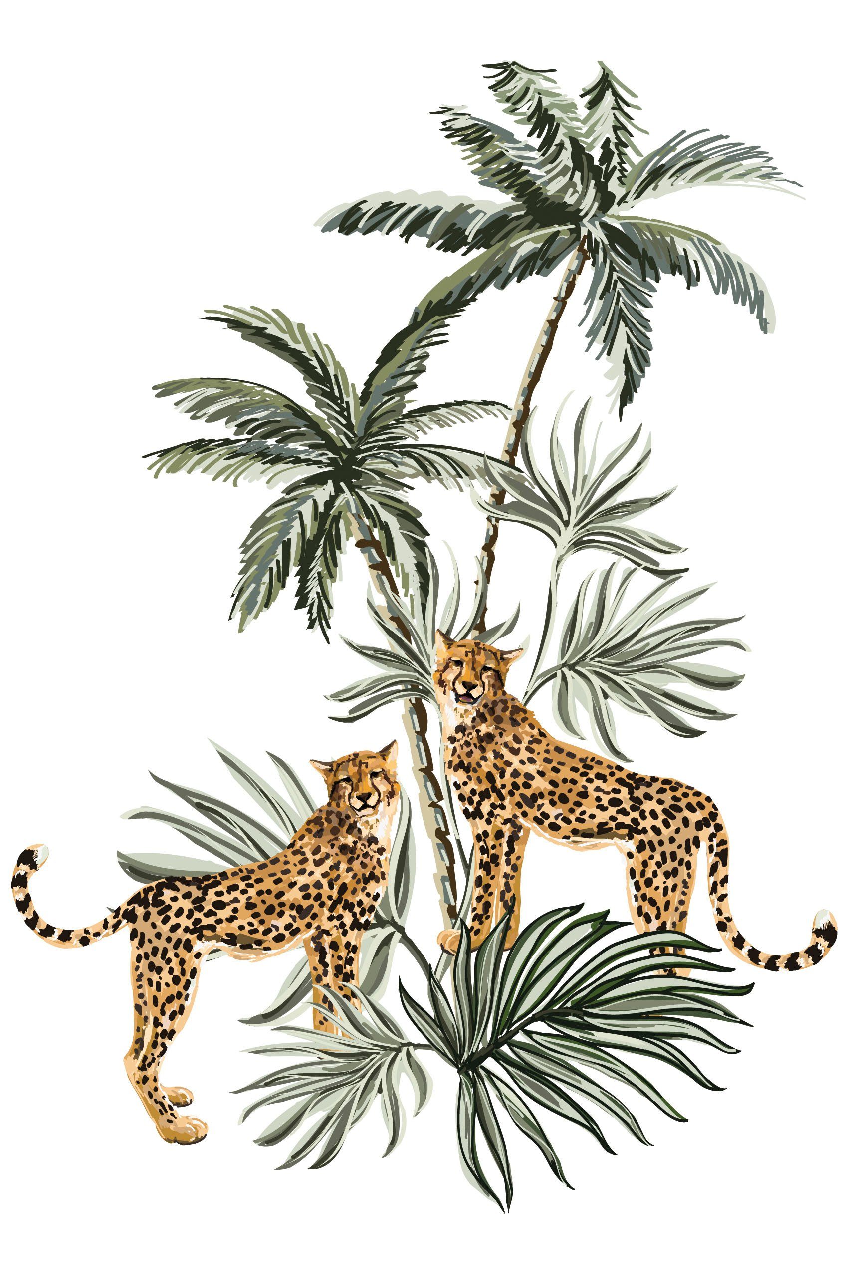 queence Leinwandbild Leopard