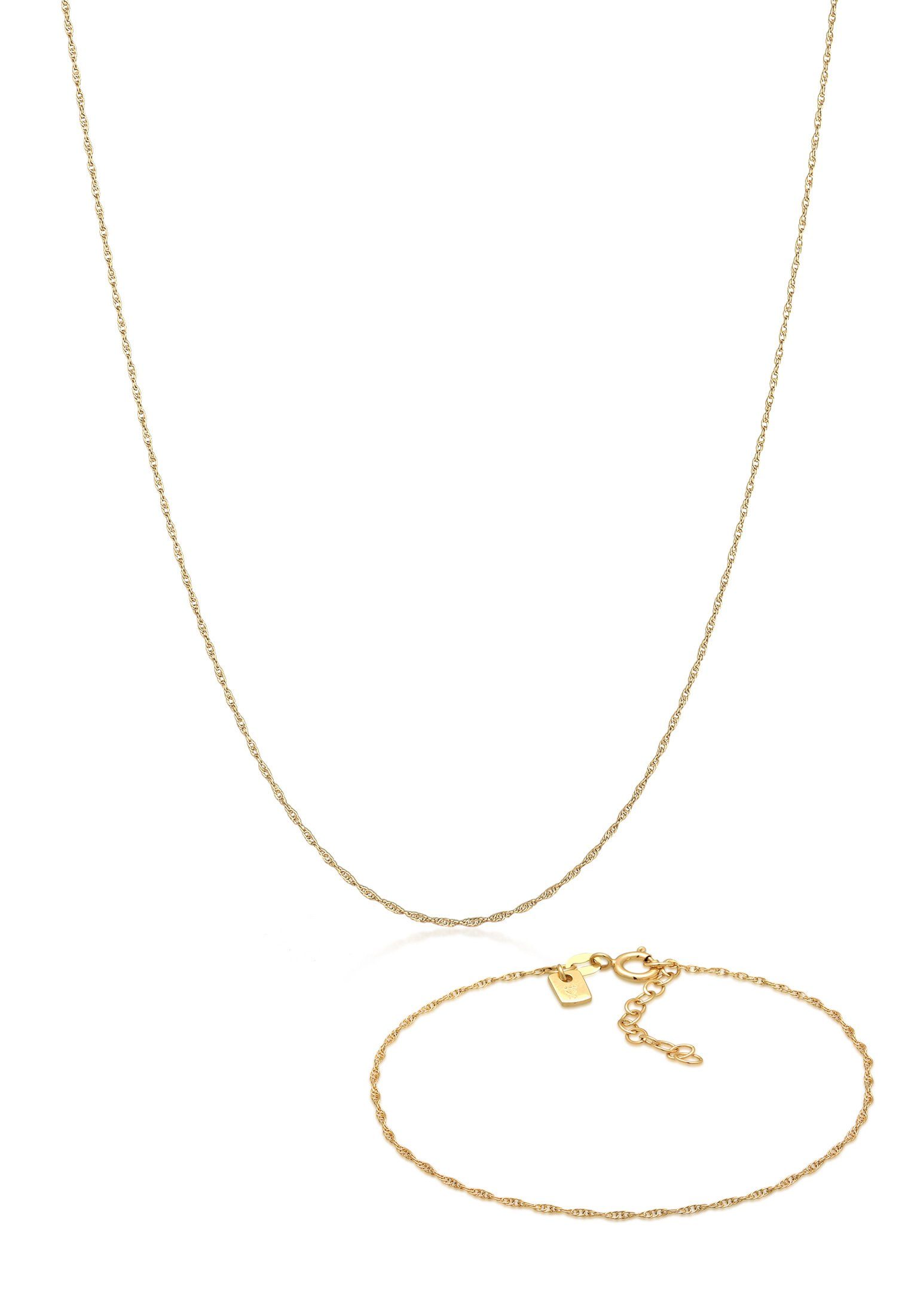 Schmuckset Basic Gliederkette Gedreht 925 Silber