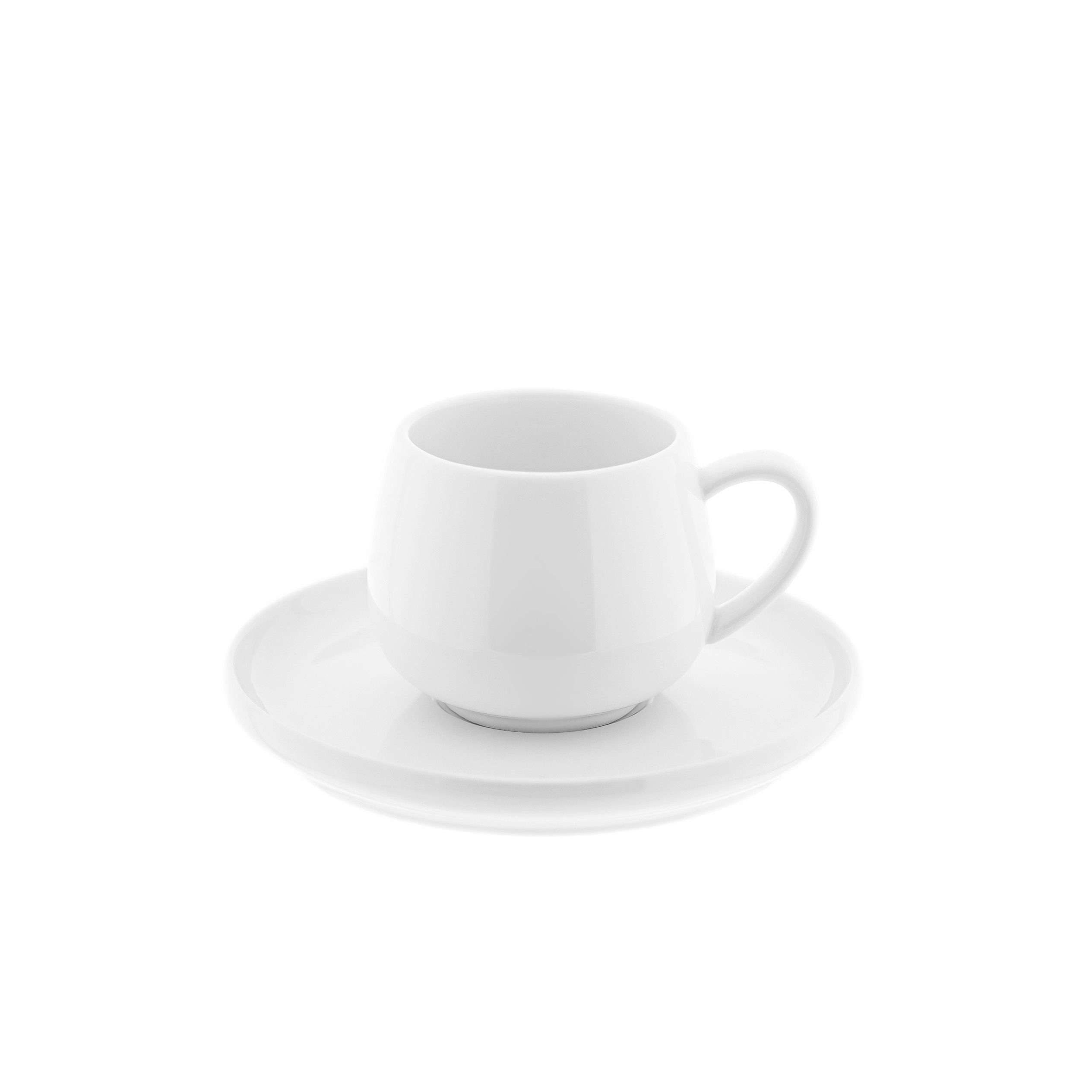 Mulex Kaffeeservice Moon 12-teiliges Mokkatassen-Set aus hochwertigem Porzellan - 100 ml (12-tlg), 6 Personen, Porzellan, 6x Mokkatassen, 6x Untertassen