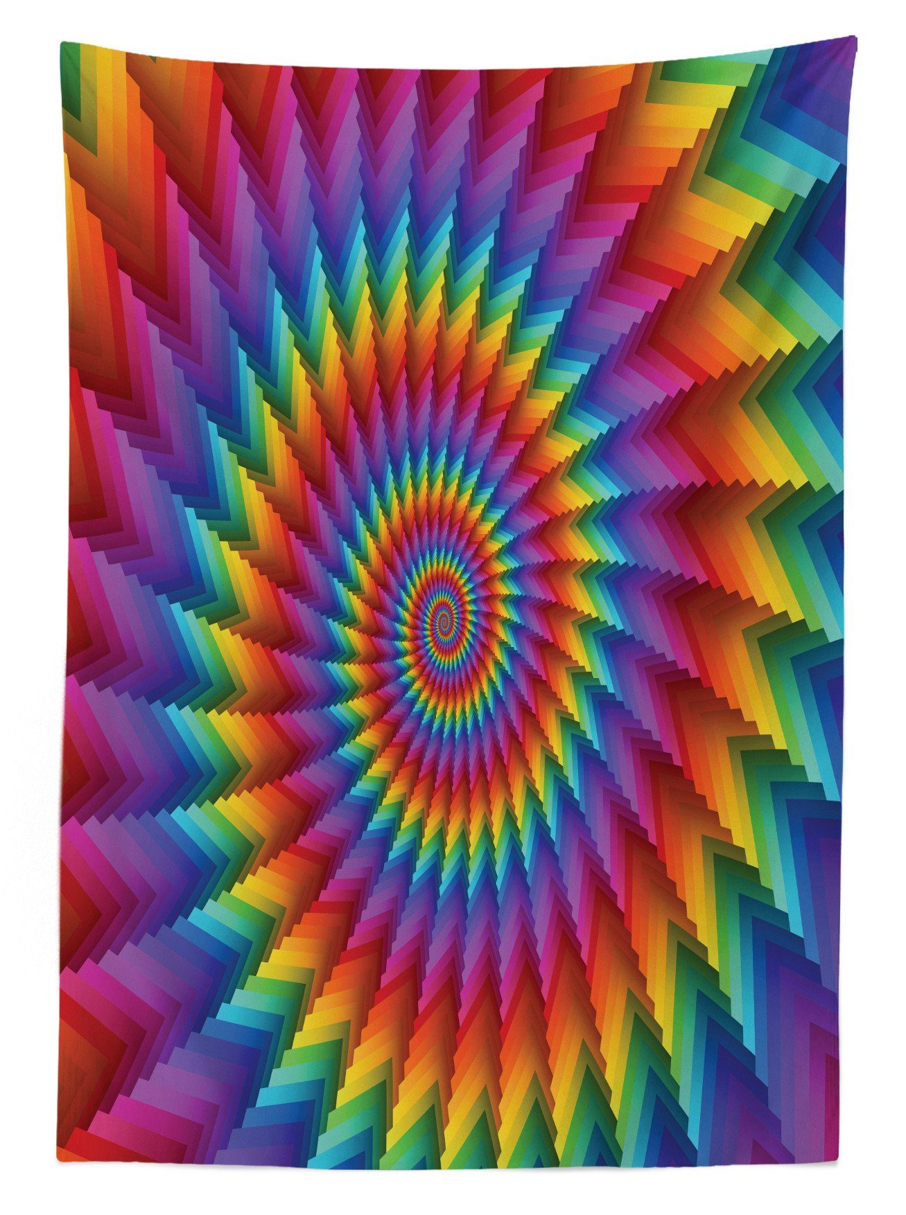 Abakuhaus Tischdecke Waschbar trippy geeignet Außen Vibrierende Klare den Farben, Farbfest Für Regenbogen-Spirale Bereich