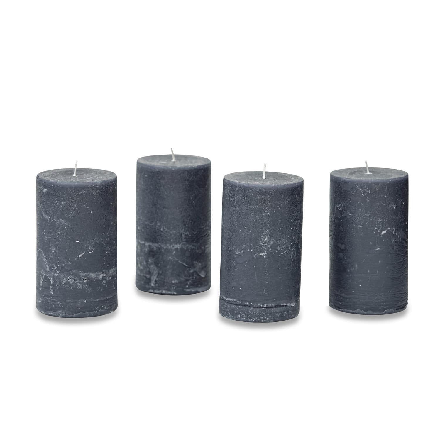 Mirabeau Stumpenkerze Kerze 4er Set Braga anthrazit (4er Set, 4er Set), none