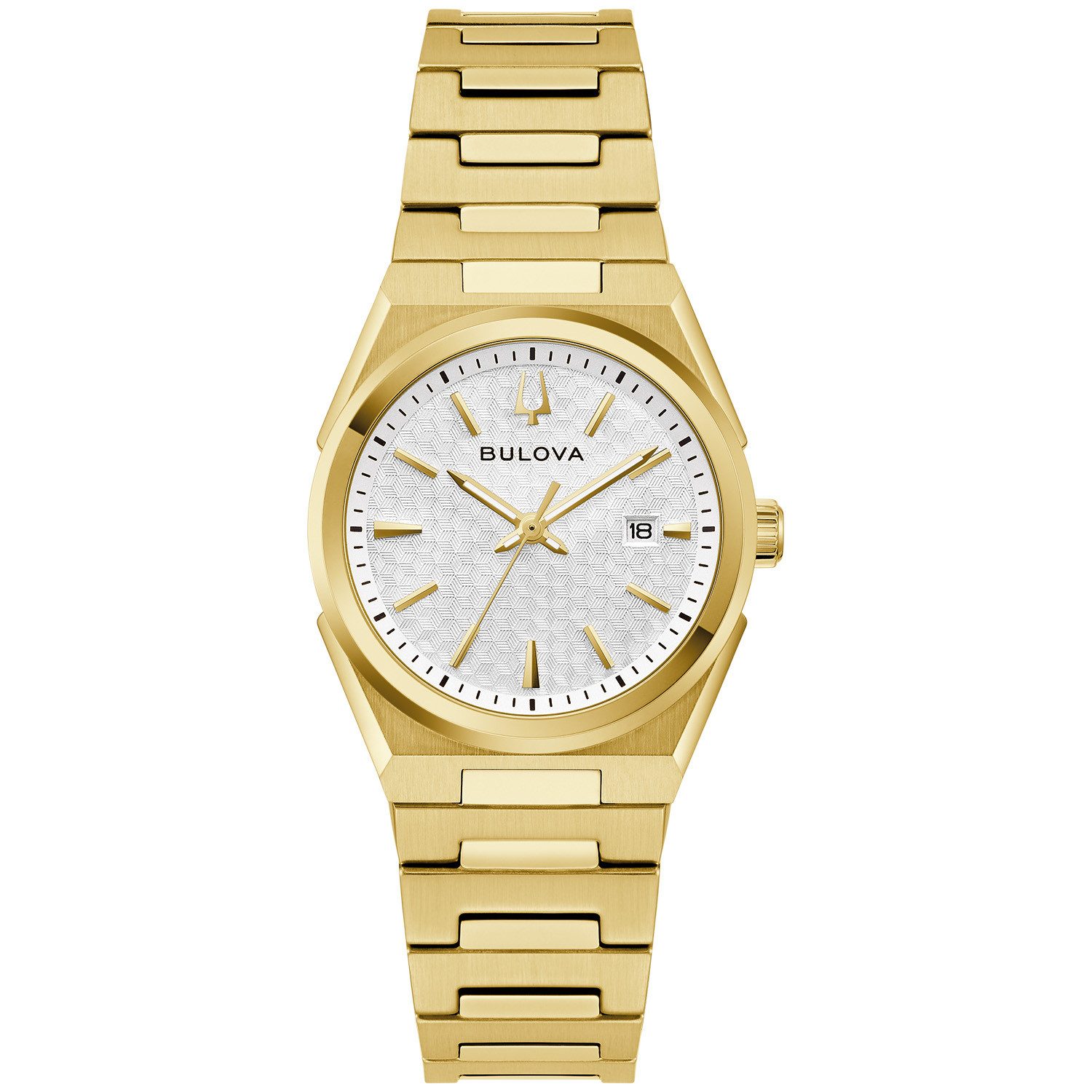 Bulova Quarzuhr Classic 97M123, Armbanduhr, Damenuhr, Edelstahlarmband, analog, Big Date