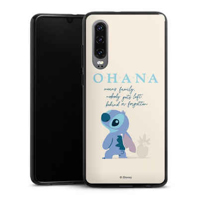 DeinDesign Handyhülle »Lilo & Stitch Offizielles Lizenzprodukt Disney Ohana Stitch«, Huawei P30 Silikon Hülle Bumper Case Handy Schutzhülle