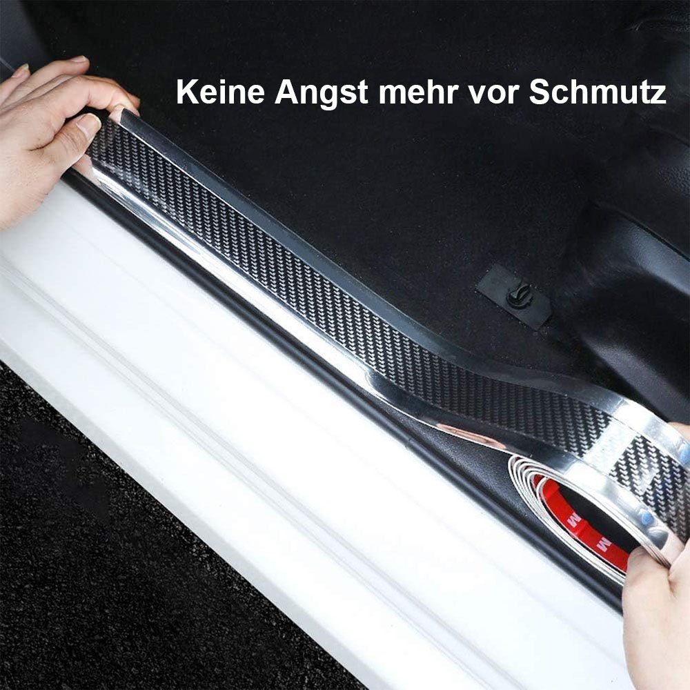 Auto-Türschwellerschutz, TUABUR Garagen-Wandschutz Stoßstangen-Schutz Karbonfaser, Silber