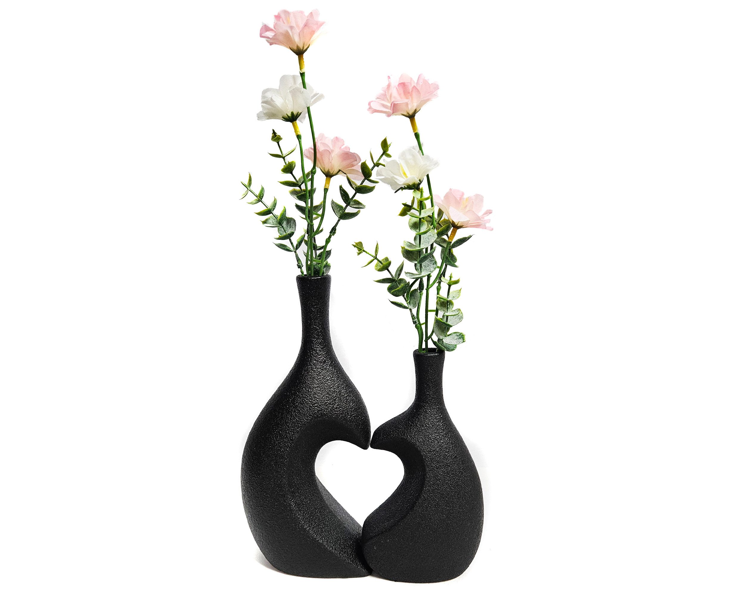 Yudu Tischvase 2-teiliges Vasen Set Blumenvase Dekovase Vase Herz-Symbol HY günstig online kaufen