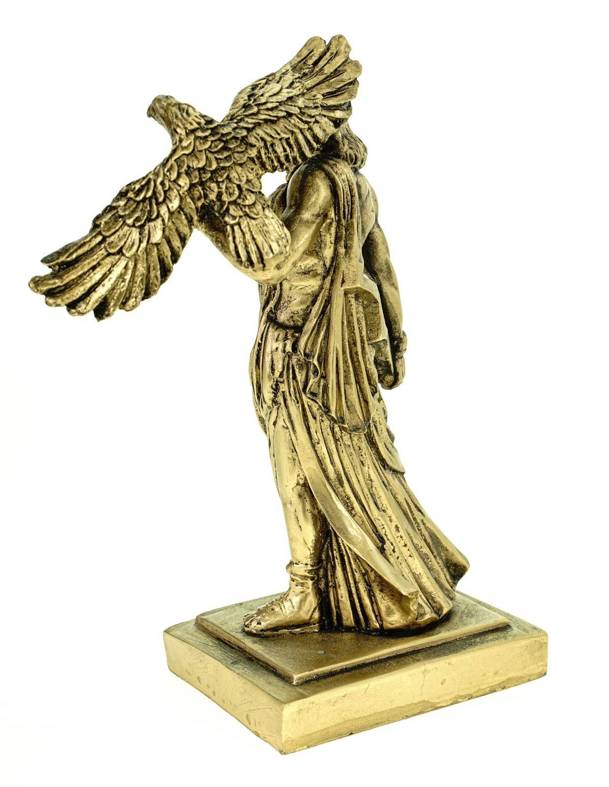 Kremers Schatzkiste Dekofigur Gottheit Göttervater Skulptur Zeus der 18 cm Alabaster Figur gold