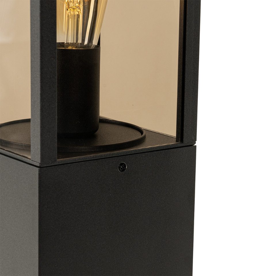 Qazqa Außen-Stehlampe Charlois, ohne Leuchtmittel, Warmweiß, QAZQA Außen­poller­leuchte, e27, Schwarz, Aluminium, Industrie