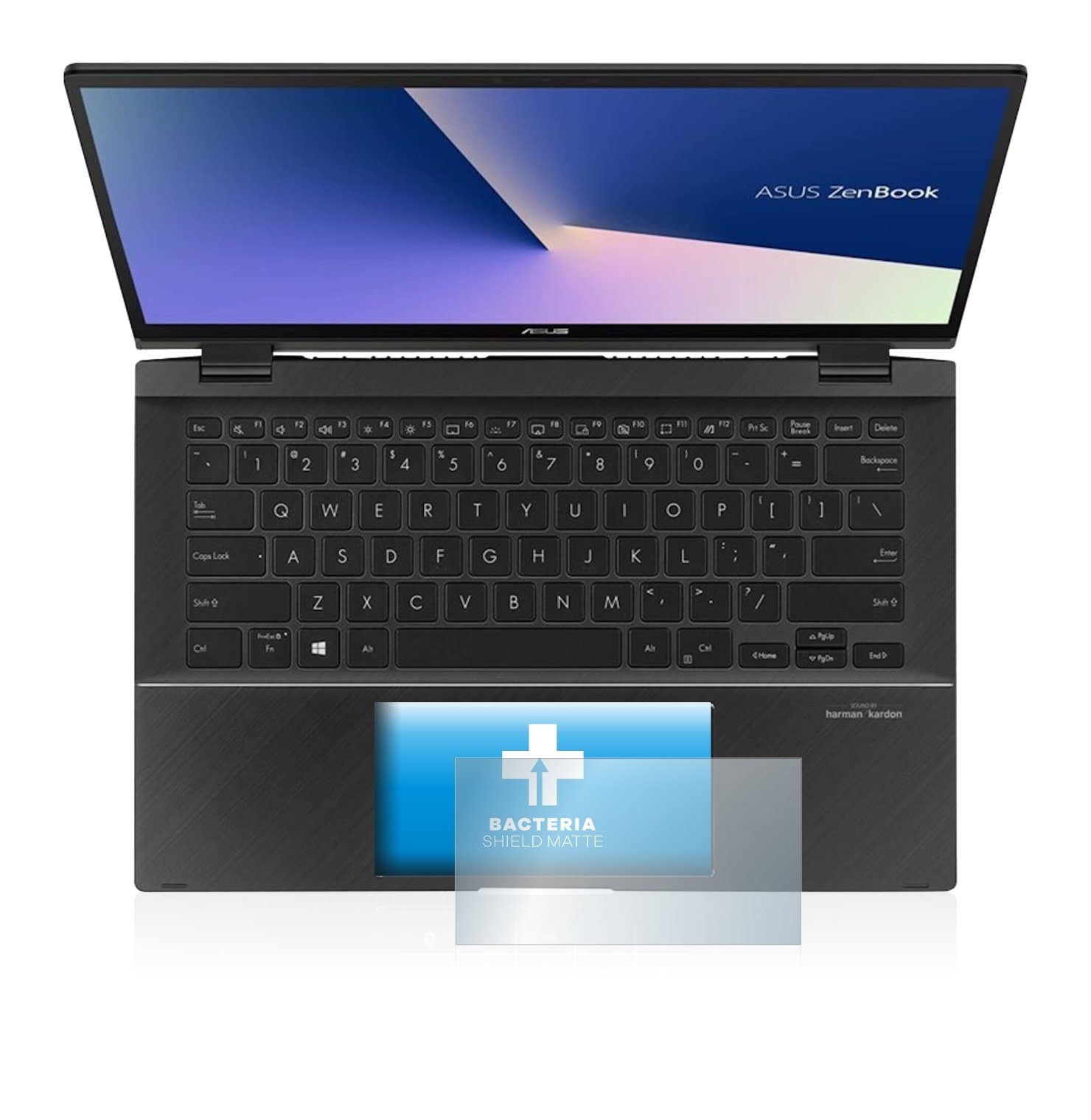 upscreen Schutzfolie für ASUS ZenBook Flip 14 UX463FA (Touch Trackpad),  Displayschutzfolie, Folie Premium matt entspiegelt antibakteriell