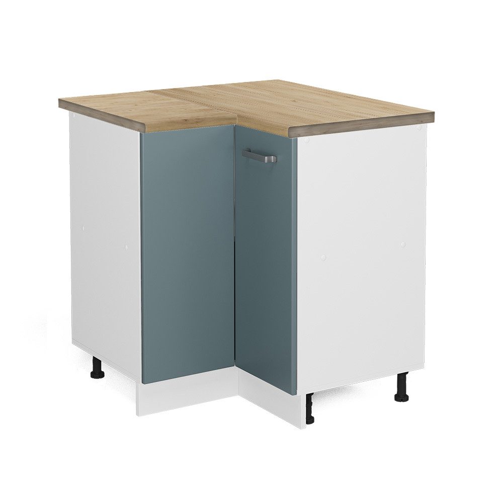 Vicco Eckunterschrank R-Line, Blau-Grau/Weiß, 75.6 cm, günstig online kaufen