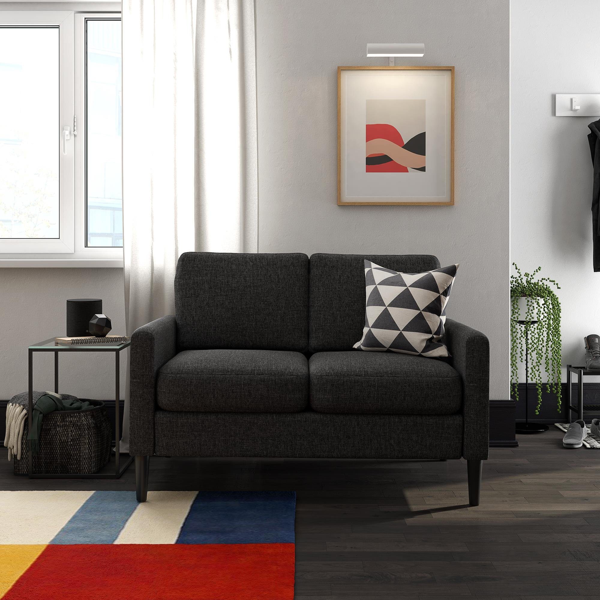 loft24 Stoffbezug, Kaci, 145 2-Sitzer cm Breite grau Couch, Sofa