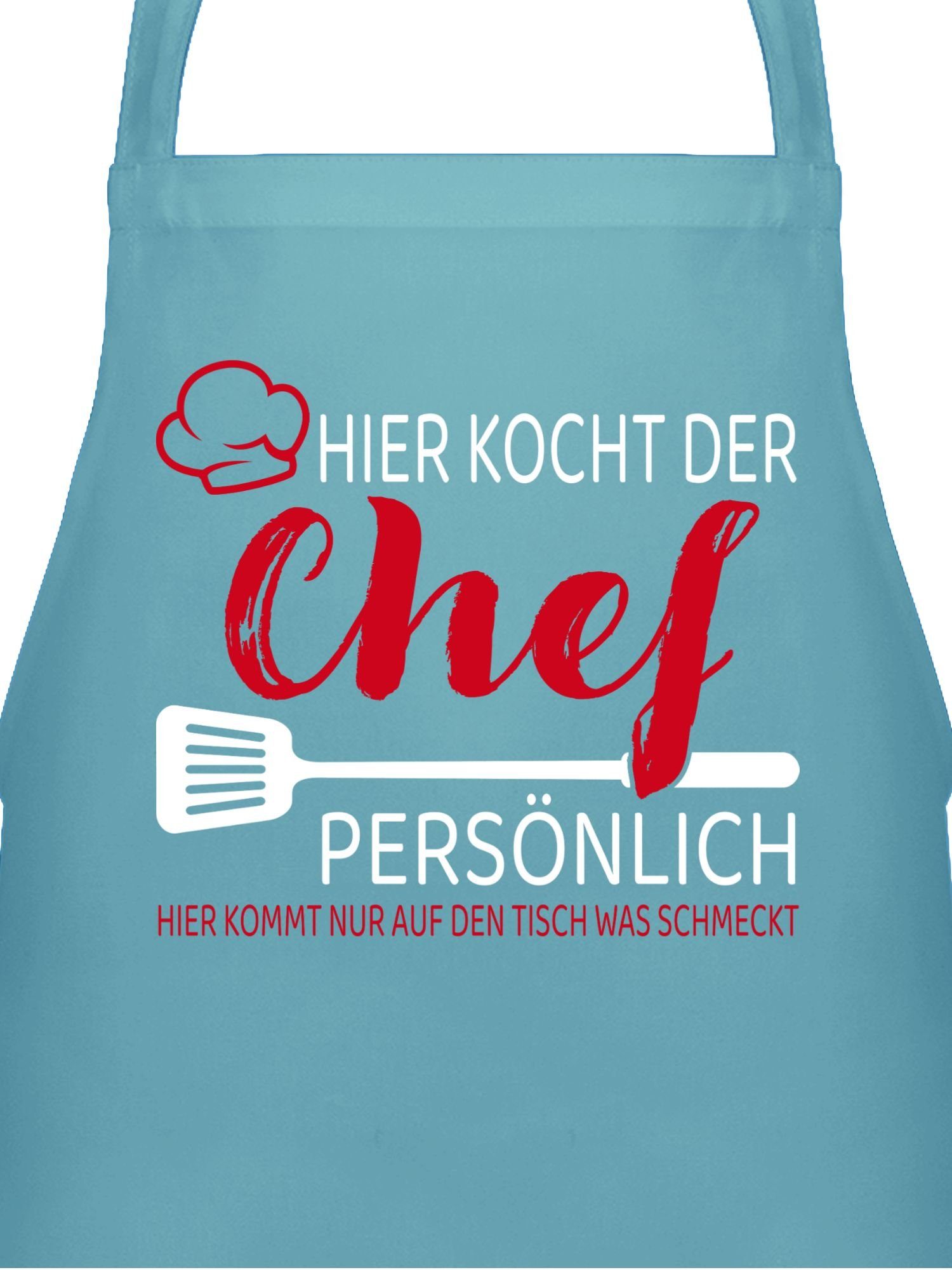 Shirtracer Kochschürze Hier kocht der Chef persönlich - Geschenk Männer Lustig Küche Koch Hob, (1-tlg), Kochschürze Herren Männer