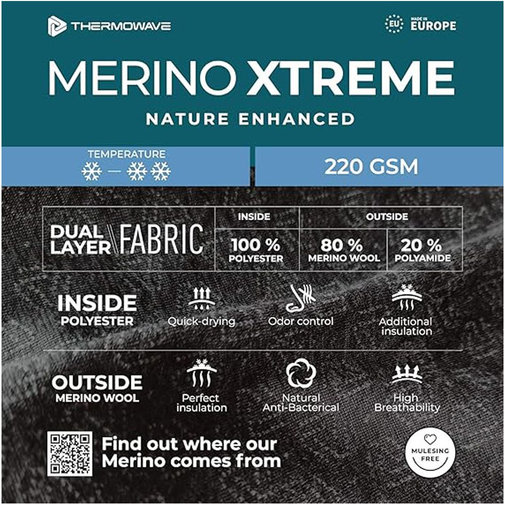 Termozeta Trainingstights Thermowave - Herren Merino dicke XTREME Pant Hose, black