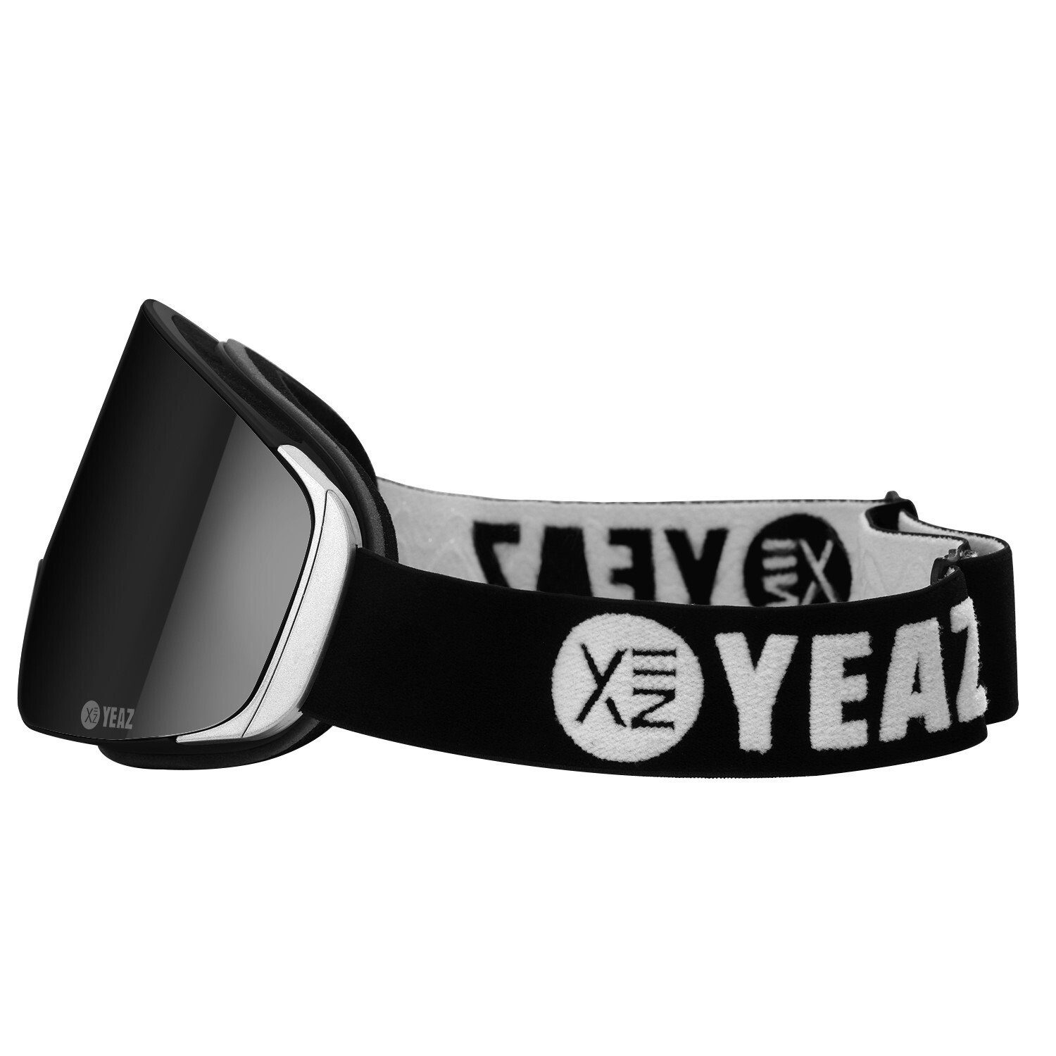 YEAZ schwarz/silber für schwarz/silber, magnet-ski-snowboardbrille Magnet-Wechsel-System Skibrille APEX Gläser,