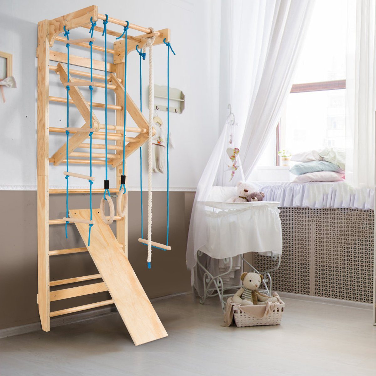 COSTWAY Kletter-Trainingsgerät, mit Montagezubehöre, 220x80x60cm