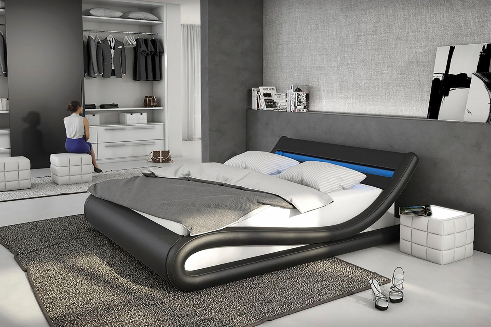 SalesFever Polsterbett, mit LED-Beleuchtung, Kunstleder, Design Bett in  moderner Form online kaufen | OTTO