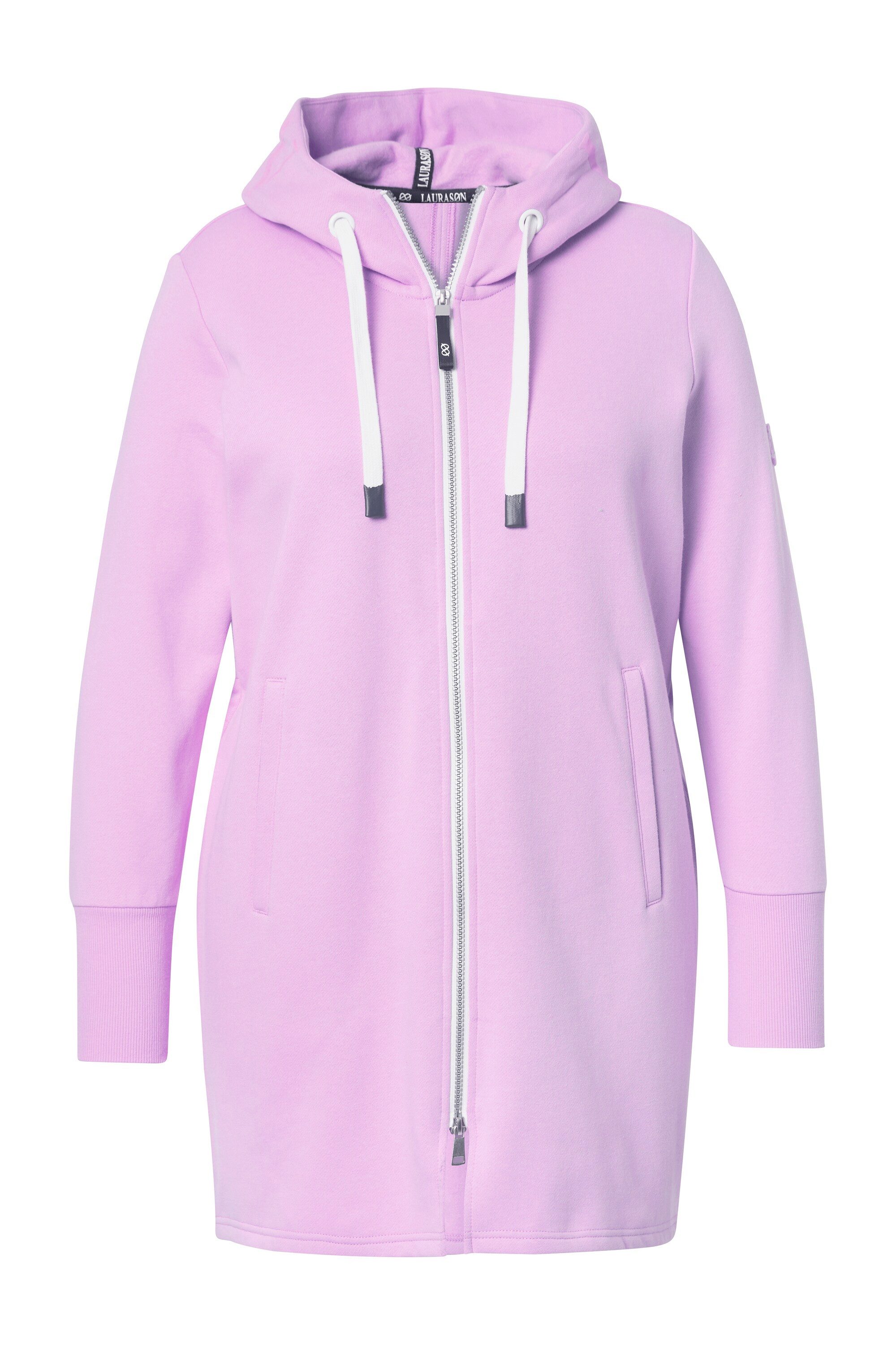 Laurasøn Sweatjacke Sweatjacke lang geschnitten Kapuze günstig online kaufen