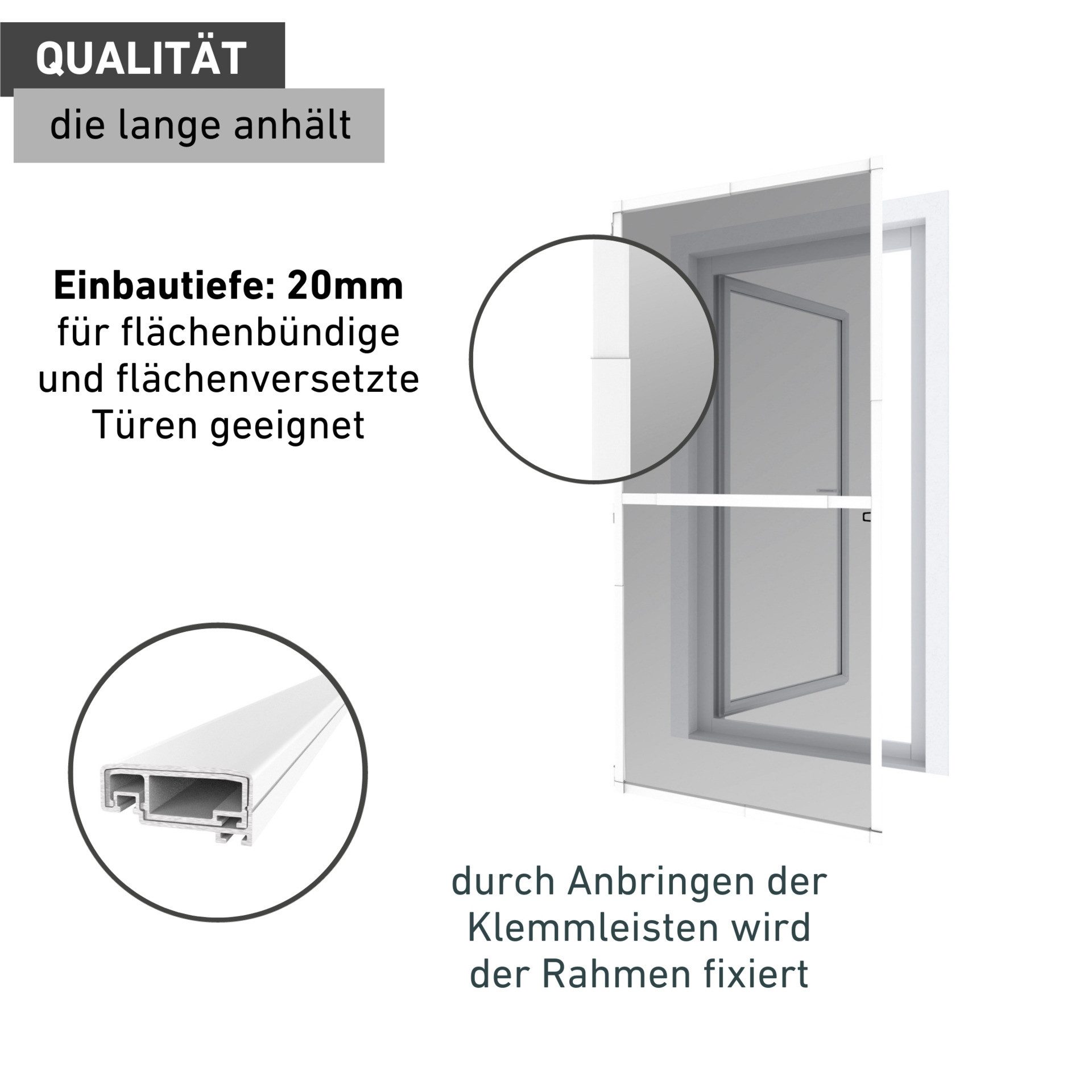 Windhager Insektenschutz-Tür Teleskop, Fliegengitter für Balkontüren und Terrassentüren, Fliegengitter in weiß oder anthrazit erhältlich, 100 x 210 cm
