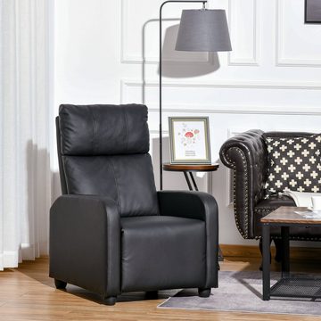 HOMCOM Relaxsessel (Set, 1-St., Fernsessel), Fernsehsessel mit Liegefunktion Kunstleder, Schwarz