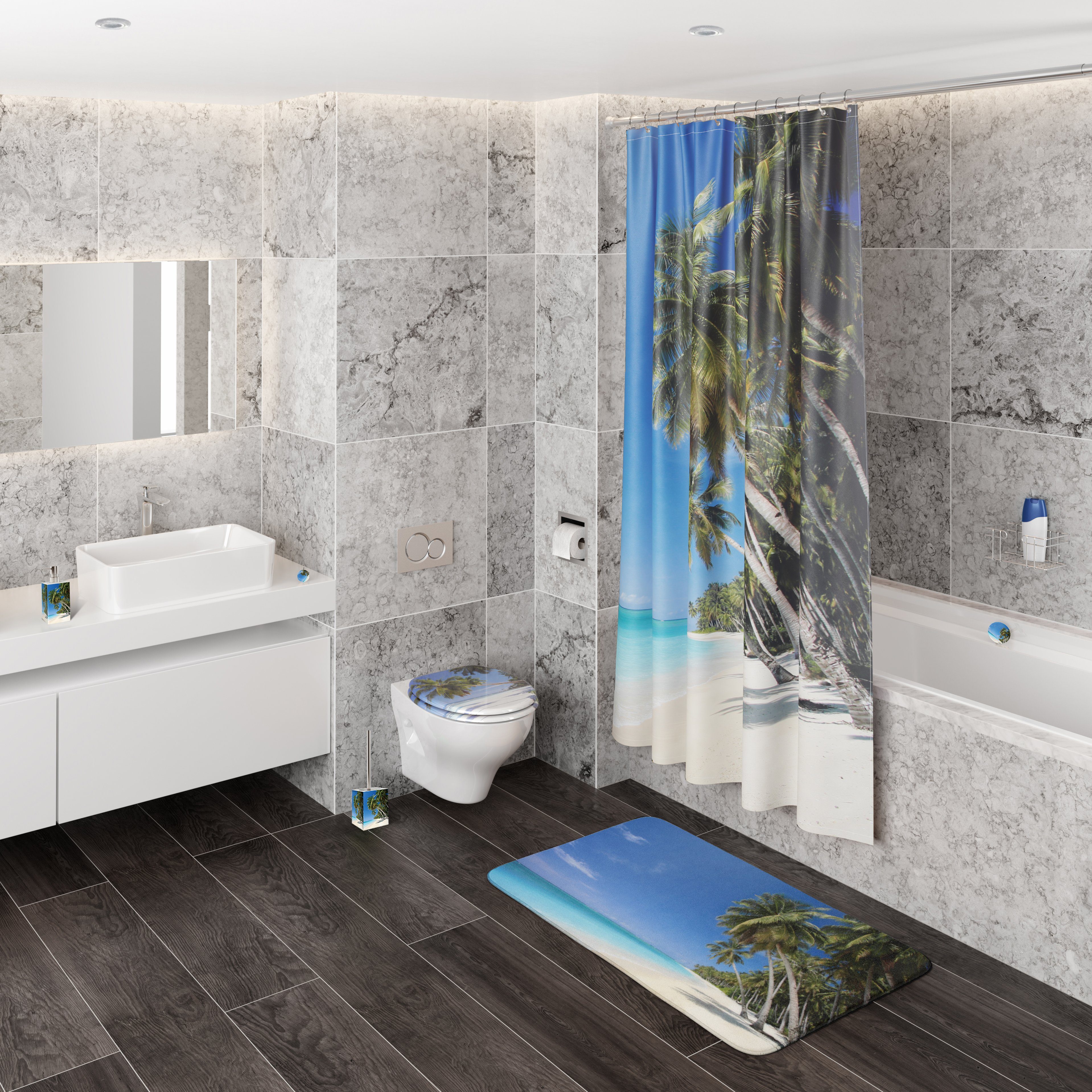 mit & modern stylish, WC-Bürste Bürstenkopf Sanilo WC-Reinigungsbürste auswechselbarem Karibik,