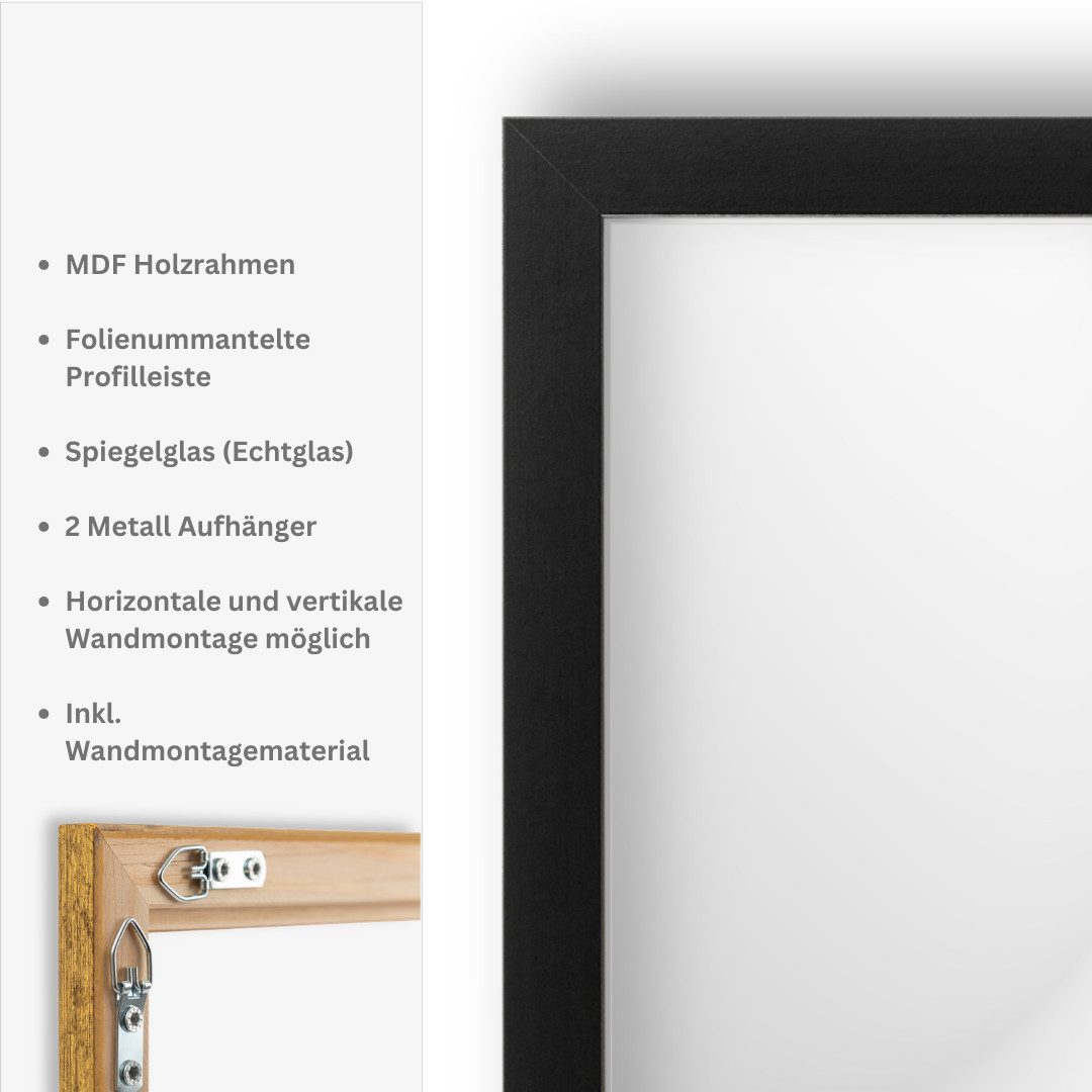 EmsCraft24 Wandspiegel Spiegel 60x40 cm Hoch- und Querformat Kunststoffspiegel montierbar – Bild 5 von 5