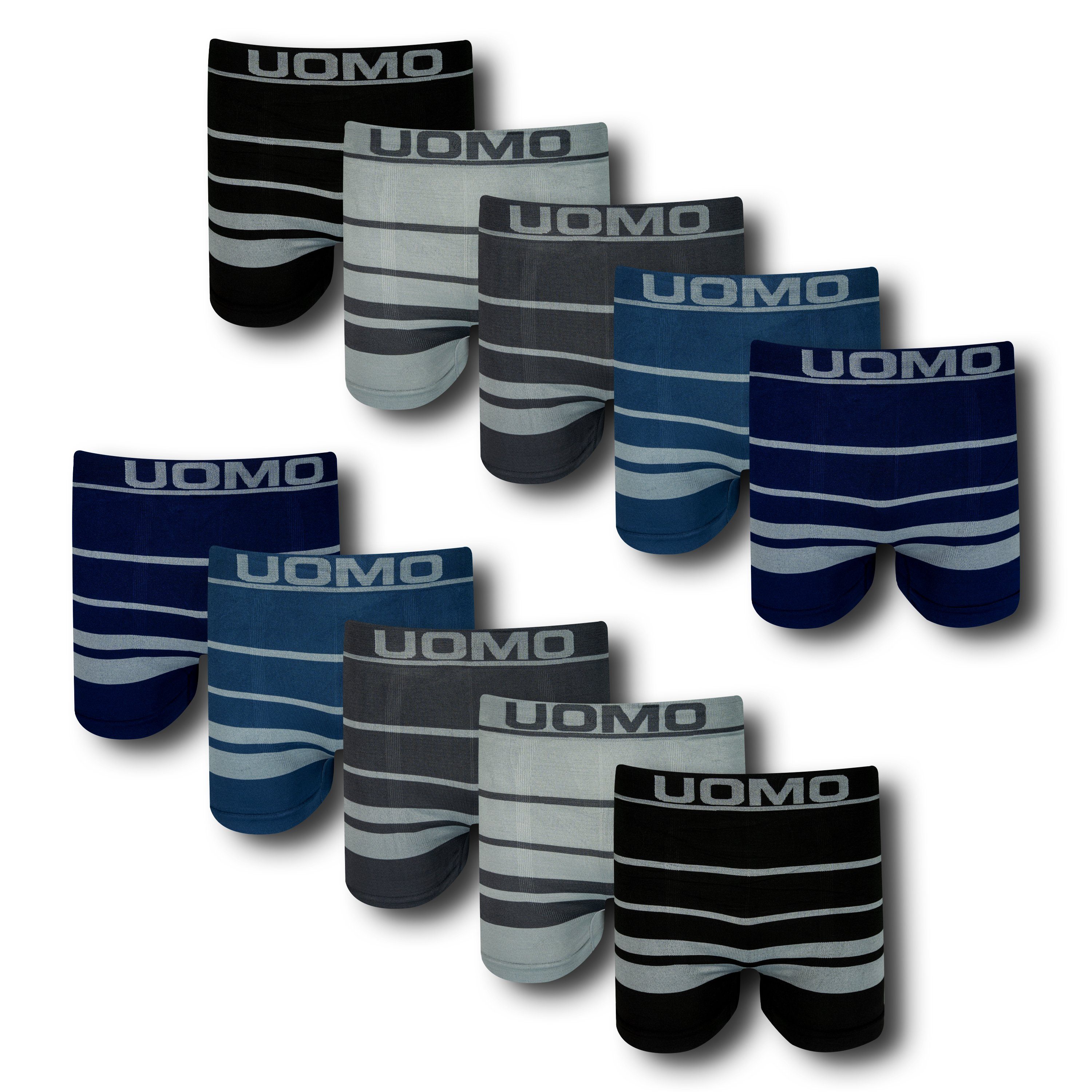 10er Pack Boxershorts Retro Herren Boxer Shorts Seamless UOMO I 