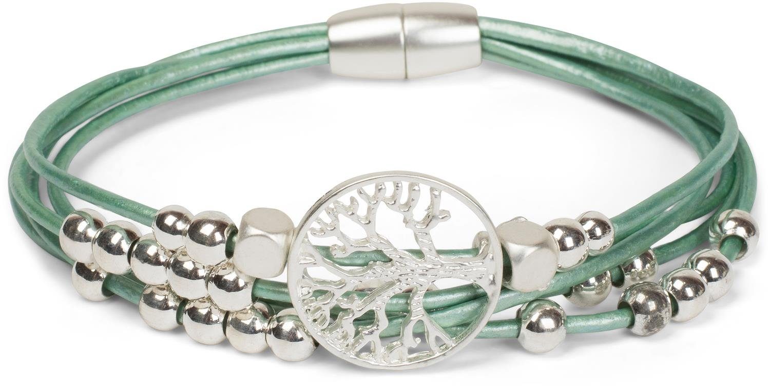 styleBREAKER Armband Armband mit Lebensbaum, Perlen und Bändern (1-tlg) günstig online kaufen