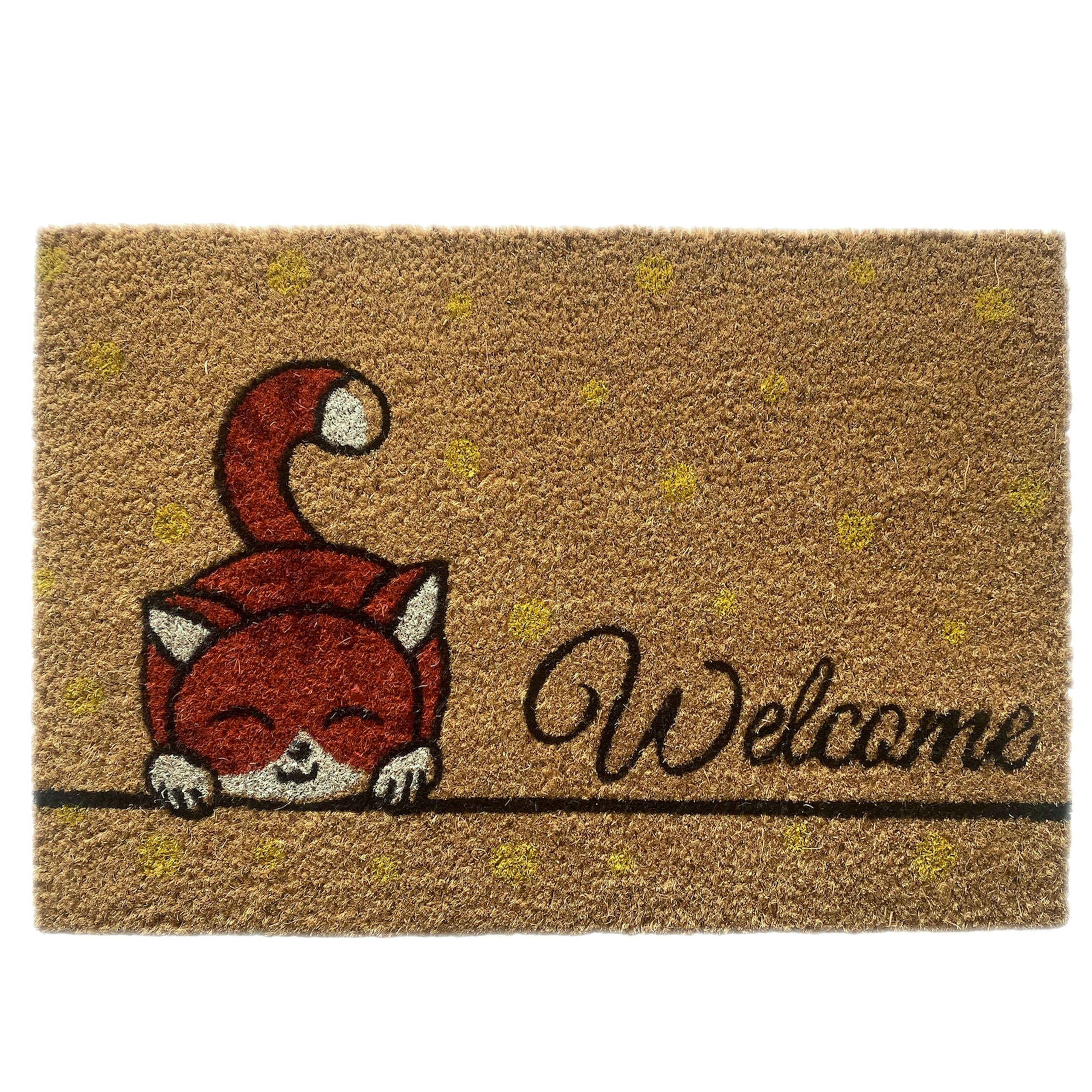 Carpetia Fußmatte Schuhabtreter aus Kokos, umweltfreundlich, Kätzchen orang günstig online kaufen