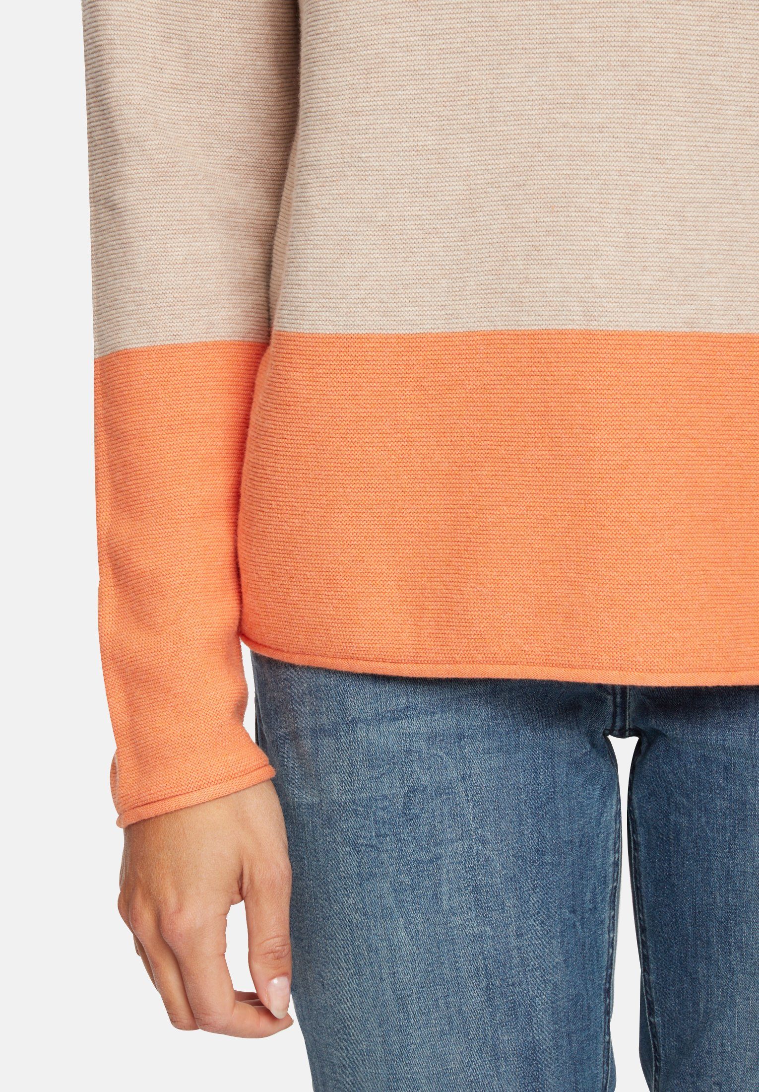 Betty&Co mit Kapuze Color Blocking Strickpullover