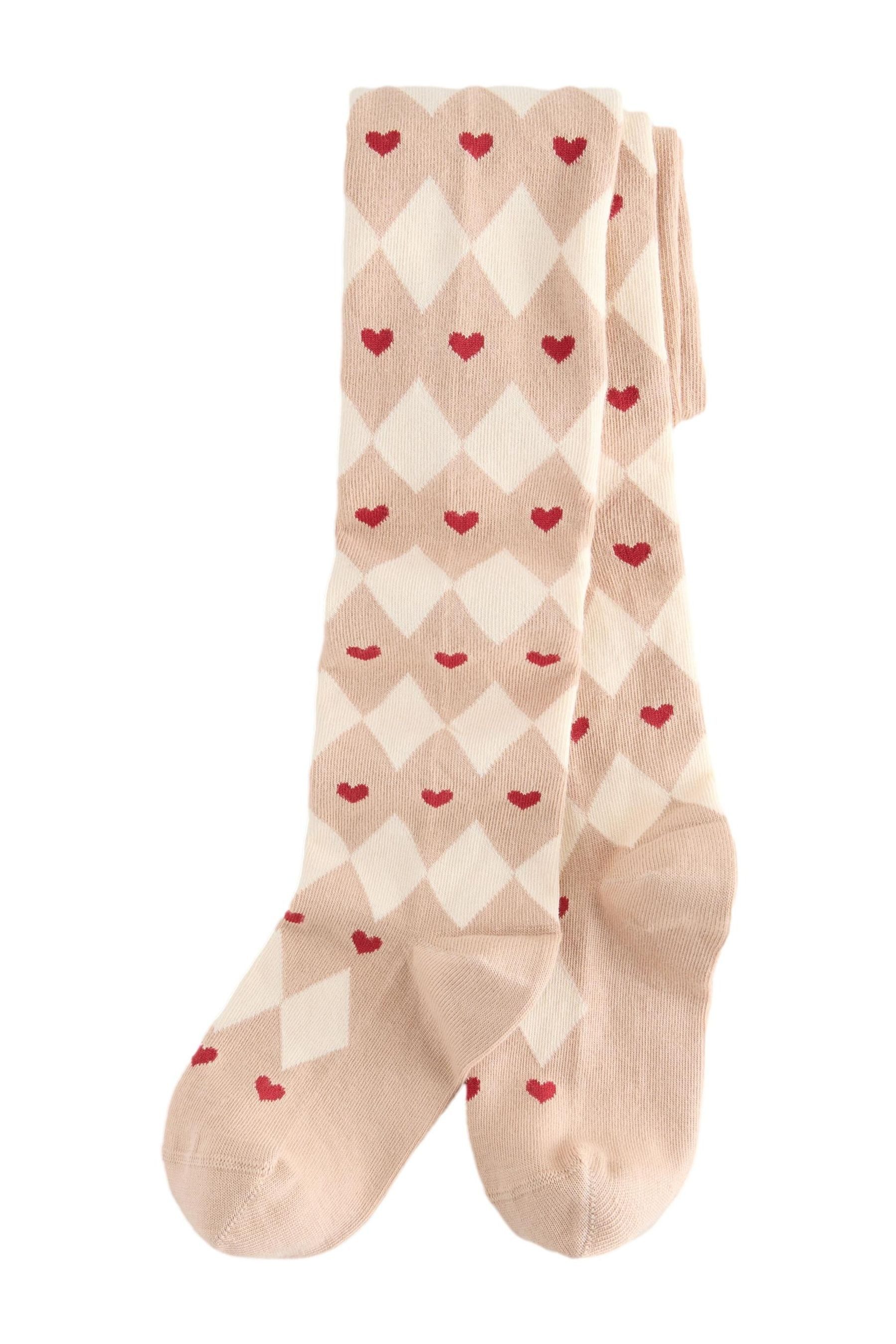Strumpfhose Herz-Strumpfhosen mit Baumwolle und Argylemuster