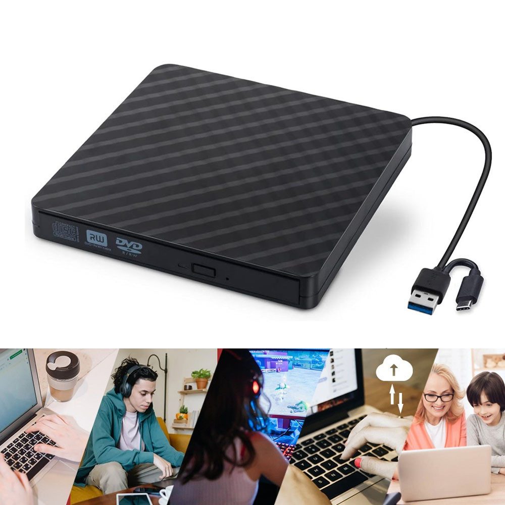 Externe Laufwerk,USB 3.0 Ultra Slim CD/DVD Player Writer DVD-Brenner CD-Brenner