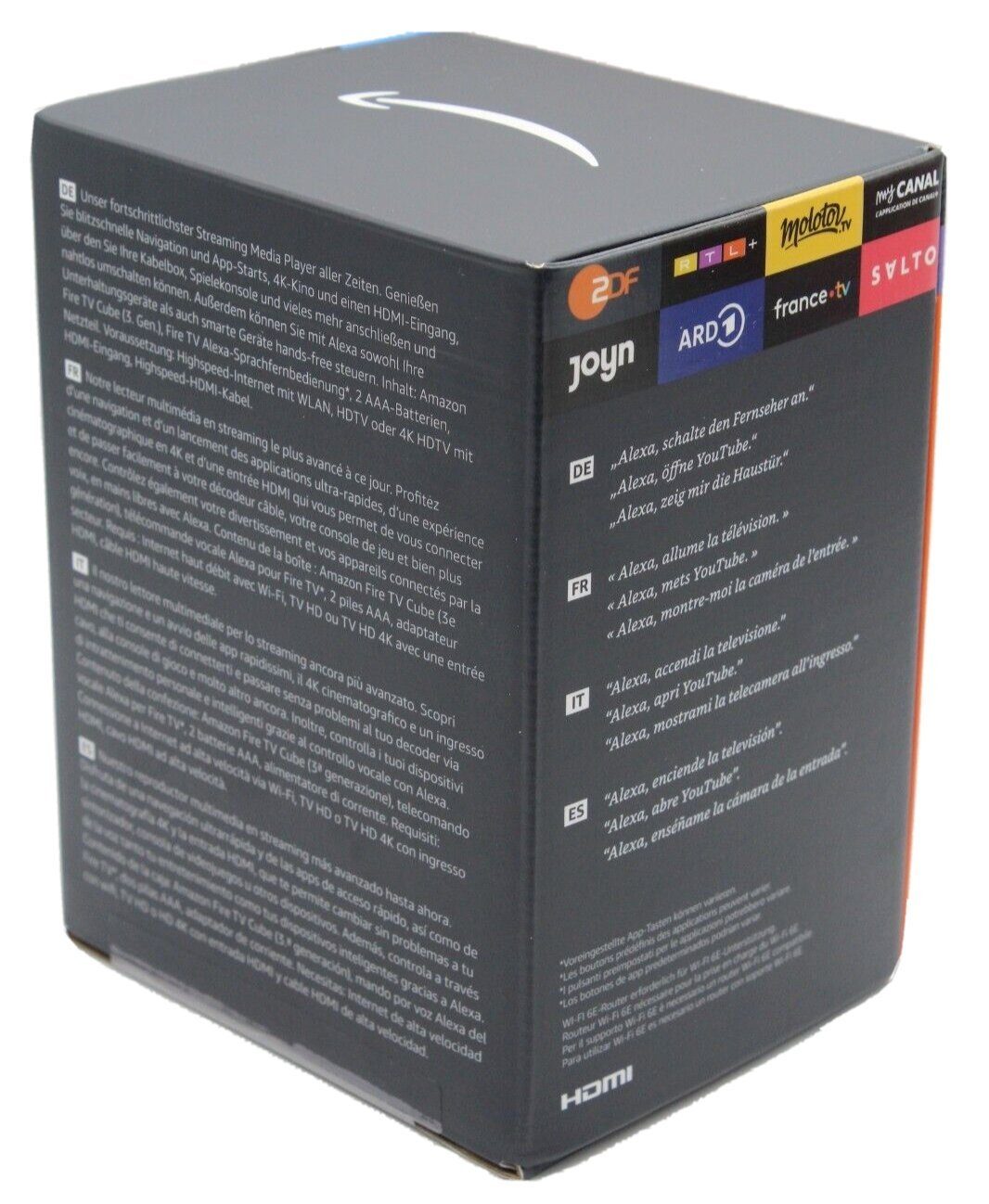 Amazon Streaming-Box Fire TV Cube 3. Generation, (Set, Amazon Alexa), Wi-Fi 6E 4k Ultra HD Netflix, Amazon Prime, Disney Mikrofon-aus-Taste