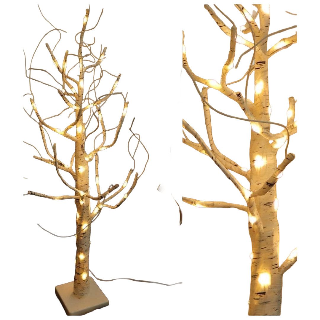 Gartenpirat LED Baum Birke mit LED-Beleuchtung warmweiß Weihnachtsdeko für außen mit Timer