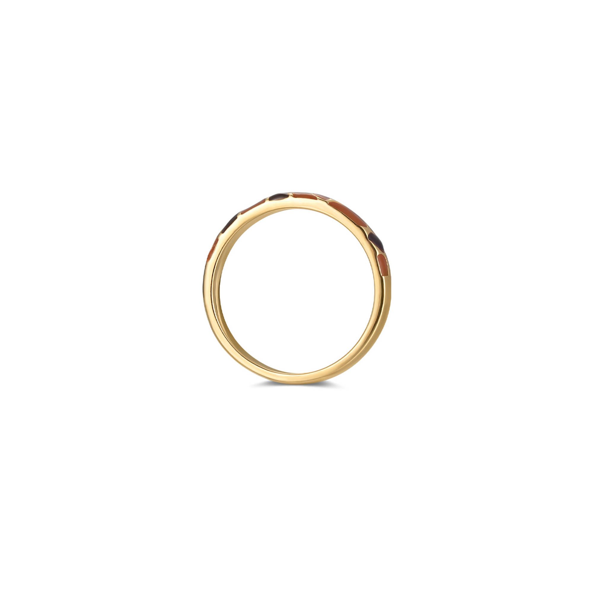 Seinerzeit FLORA & FAUNA Silberring Zuri Giraffen Ring (1-tlg), Material: 925 Sterling Silber, vergoldet, geschwärzt mit Emaille
