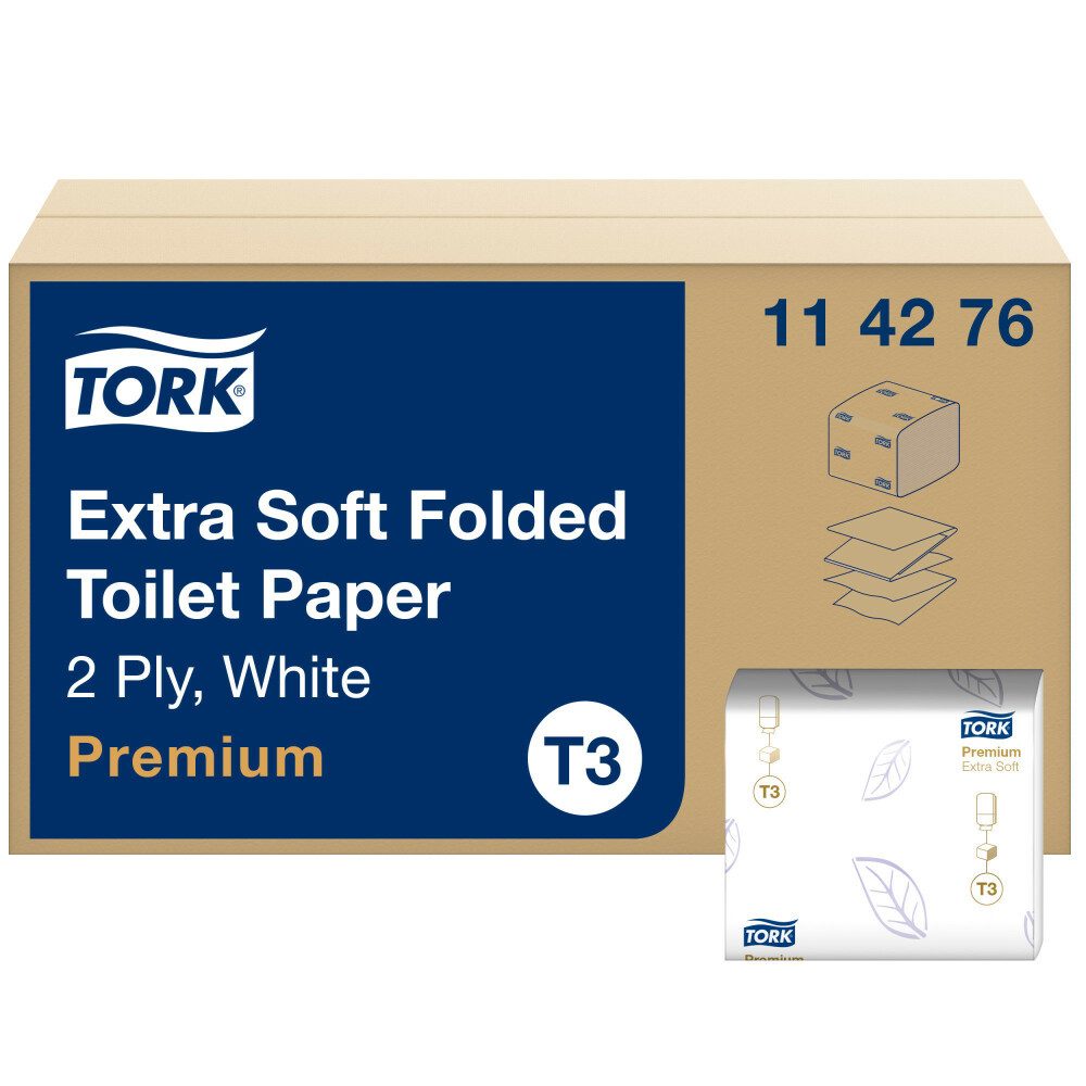 Toilettenpapier Tork 114276 Extra Soft Toilettenpapier T3 2-lagig, 30x252 Tücher