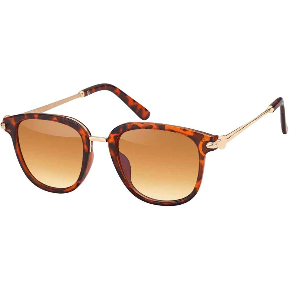 BEZLIT Eyewear Retrosonnenbrille Rundglas Designer Sonnenbrille Damen Braun Leo (1-St) Leopard mit Optik