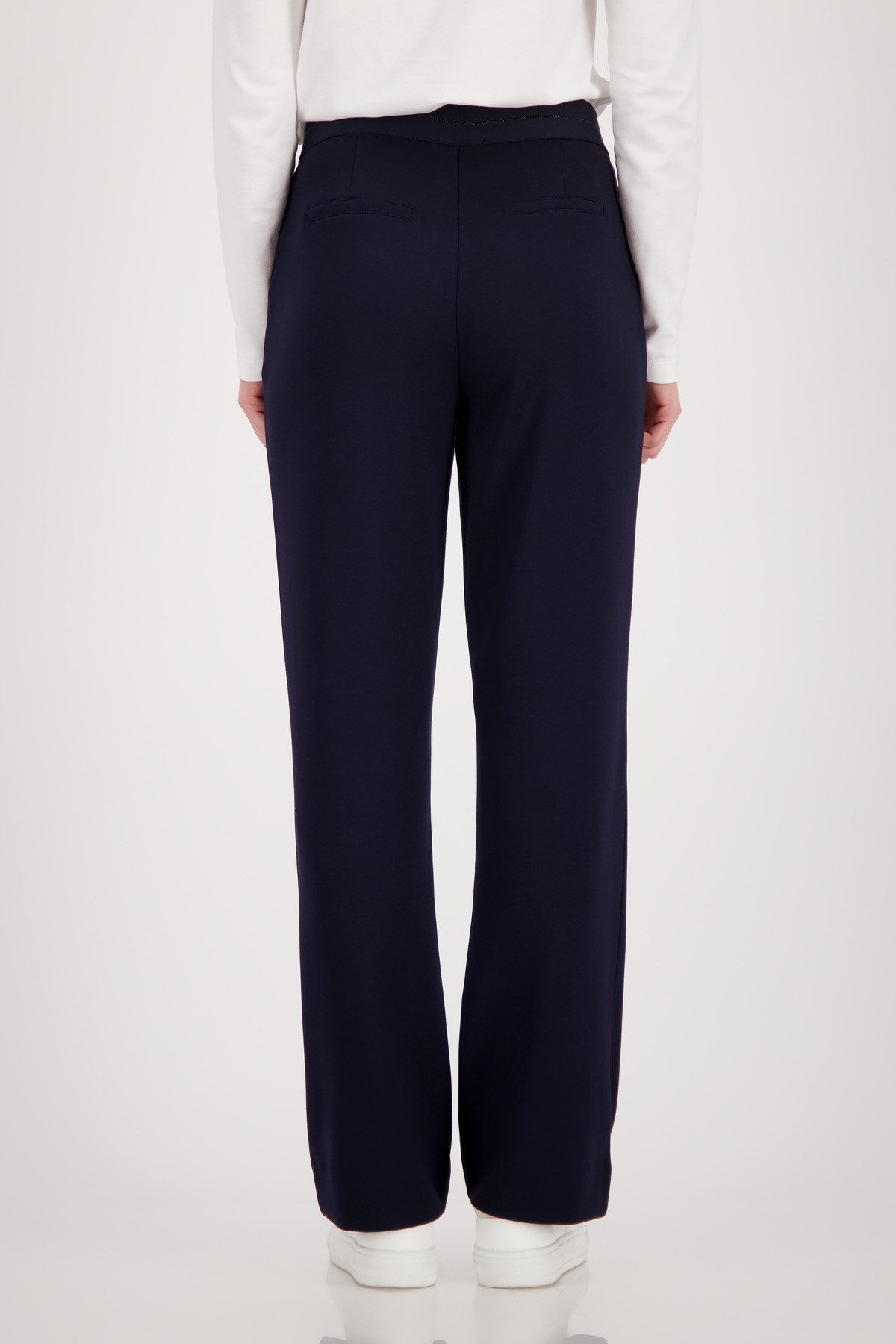 Monari Jogger Pants Basic Lurex elastischer Bund mit Glitzerstreifen, Straight Fit